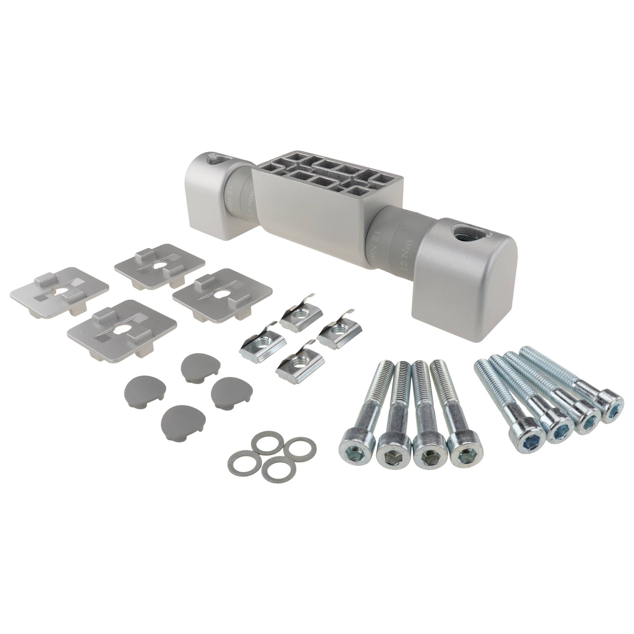 Friktionsgelenk, 40x40x220, Aluminiumdruckguß, lackiert, alufarbig