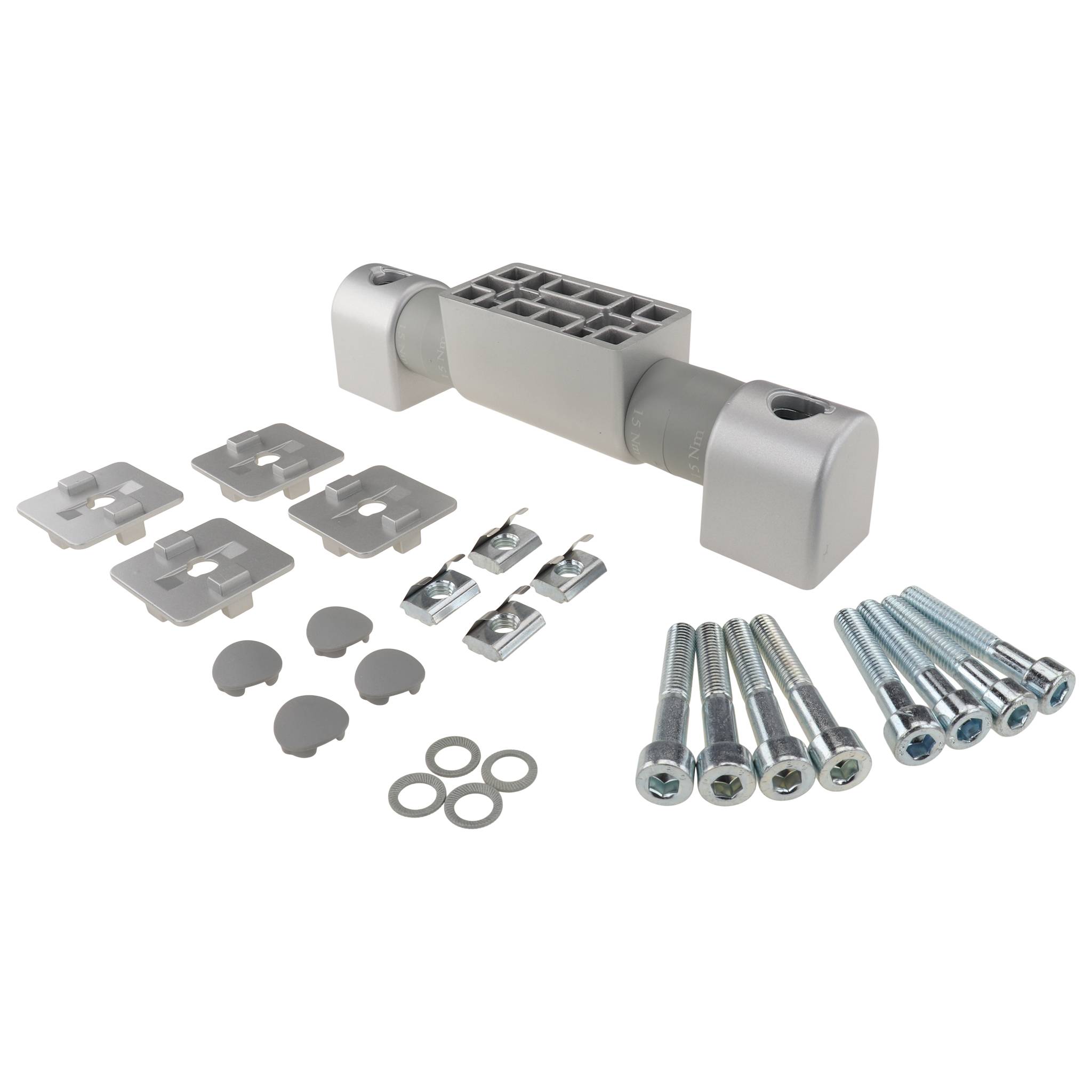 Friktionsgelenk, 40x40x220, Aluminiumdruckguß, lackiert, alufarbig