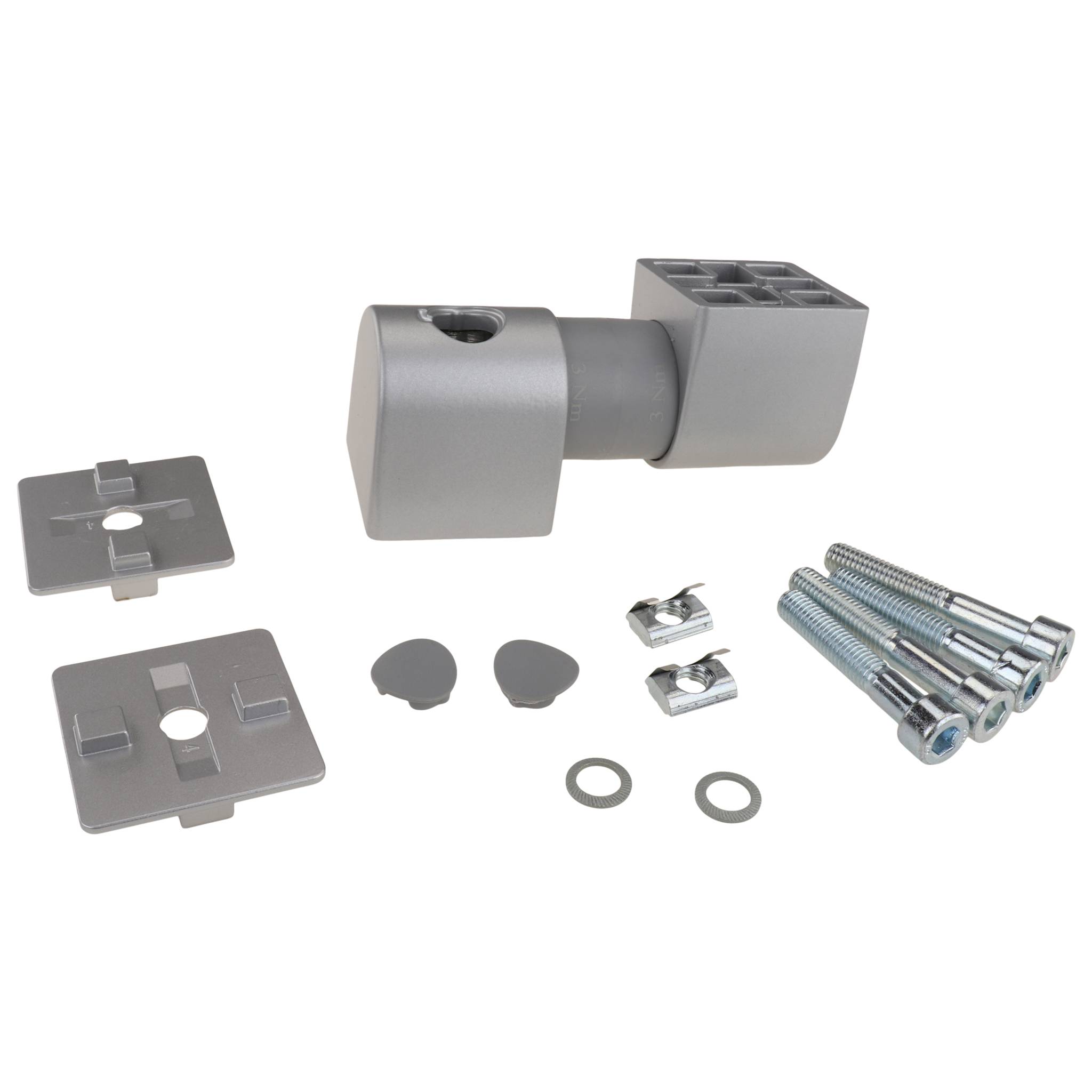 Friktionsgelenk, 45x45x115, Aluminiumdruckguß, lackiert, alufarbig