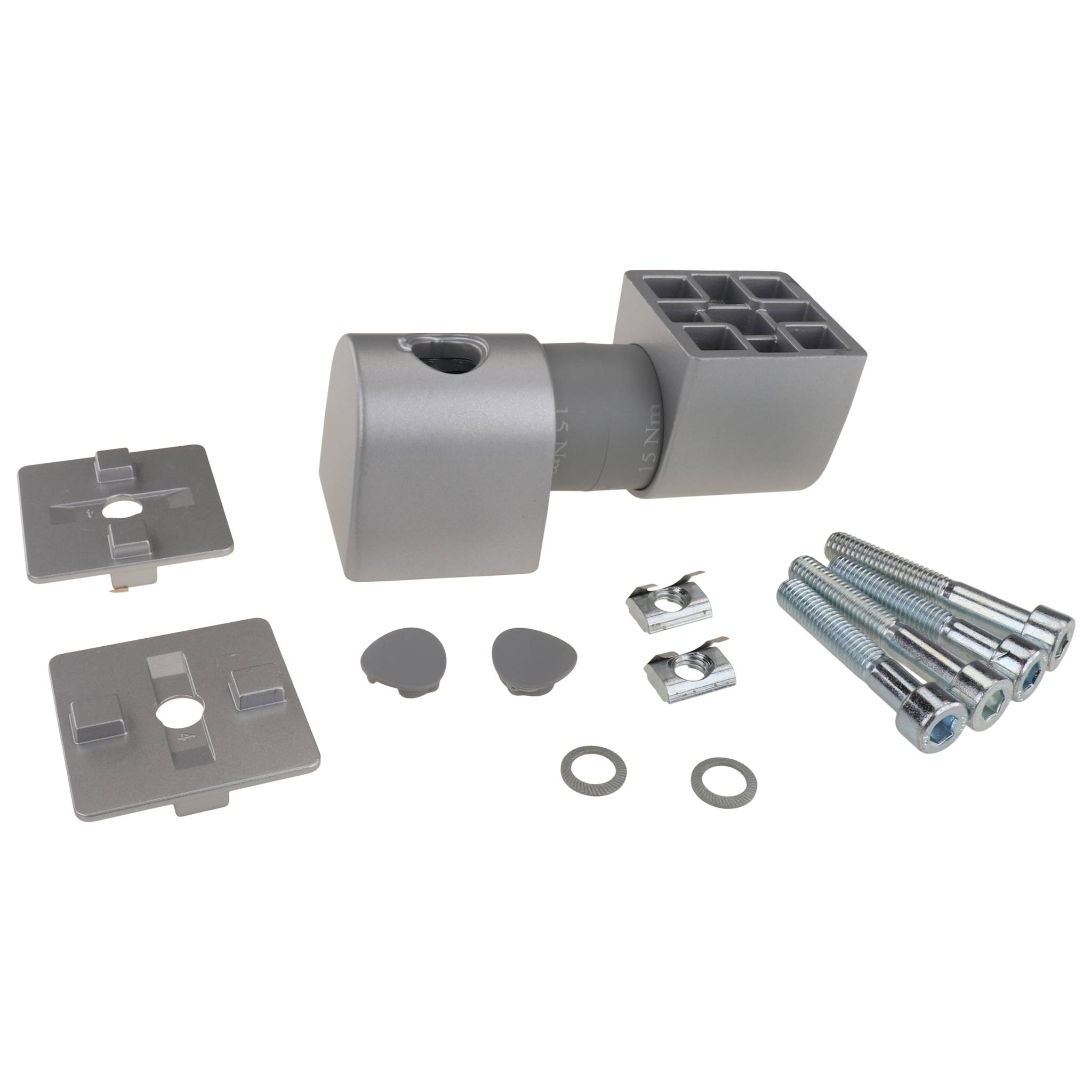 Friktionsgelenk, 45x45x115, Aluminiumdruckguß, lackiert, alufarbig