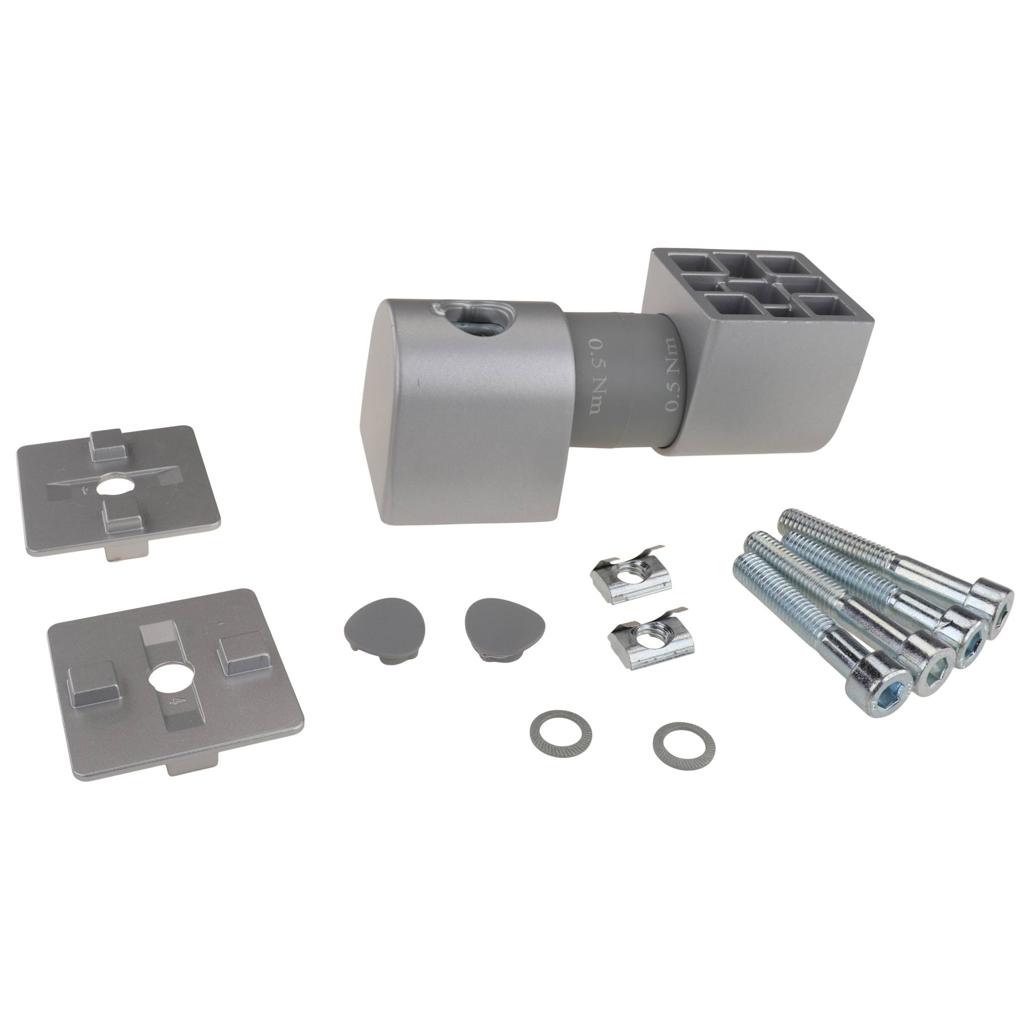 Friktionsgelenk, 45x45x115, Aluminiumdruckguß, lackiert, alufarbig