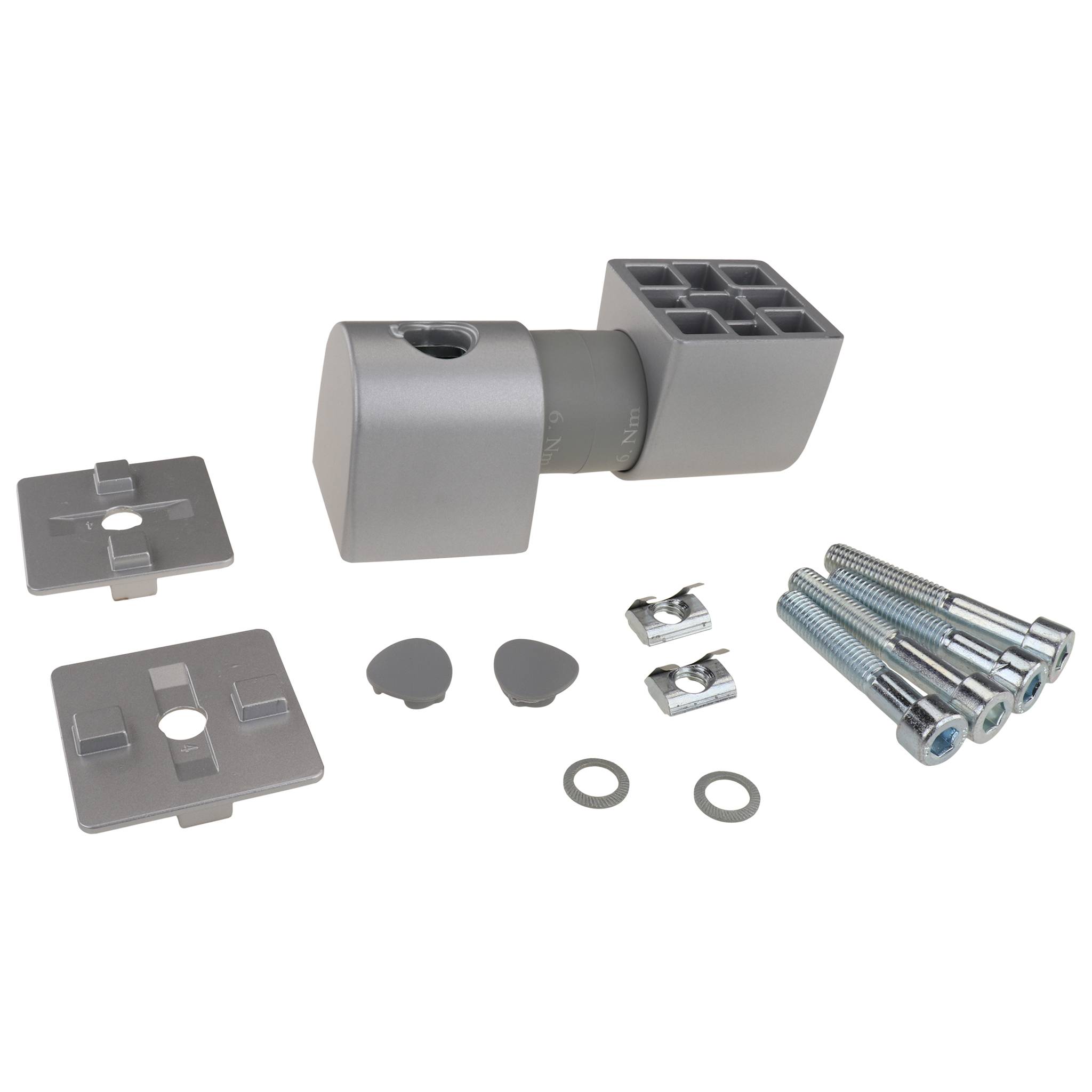 Friktionsgelenk, 45x45x115, Aluminiumdruckguß, lackiert, alufarbig