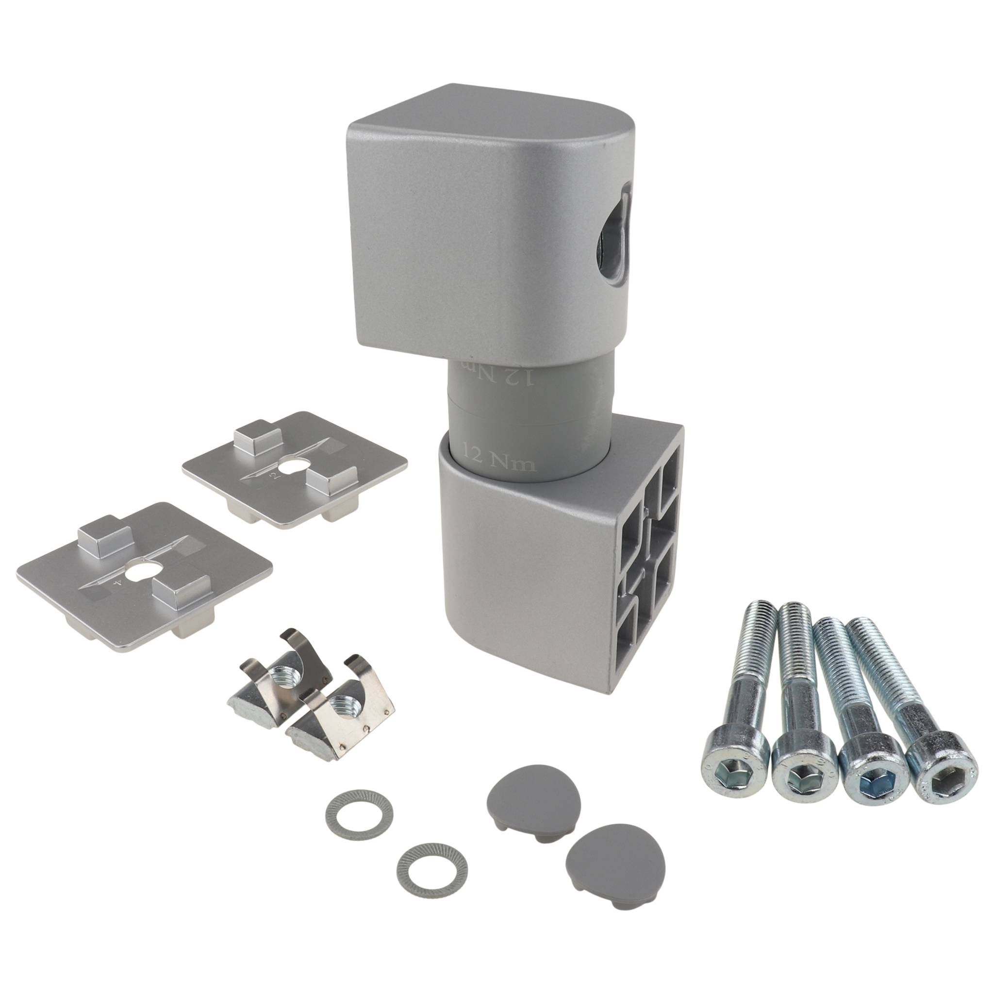 Friktionsgelenk, 45x45x115, Aluminiumdruckguß, lackiert, alufarbig