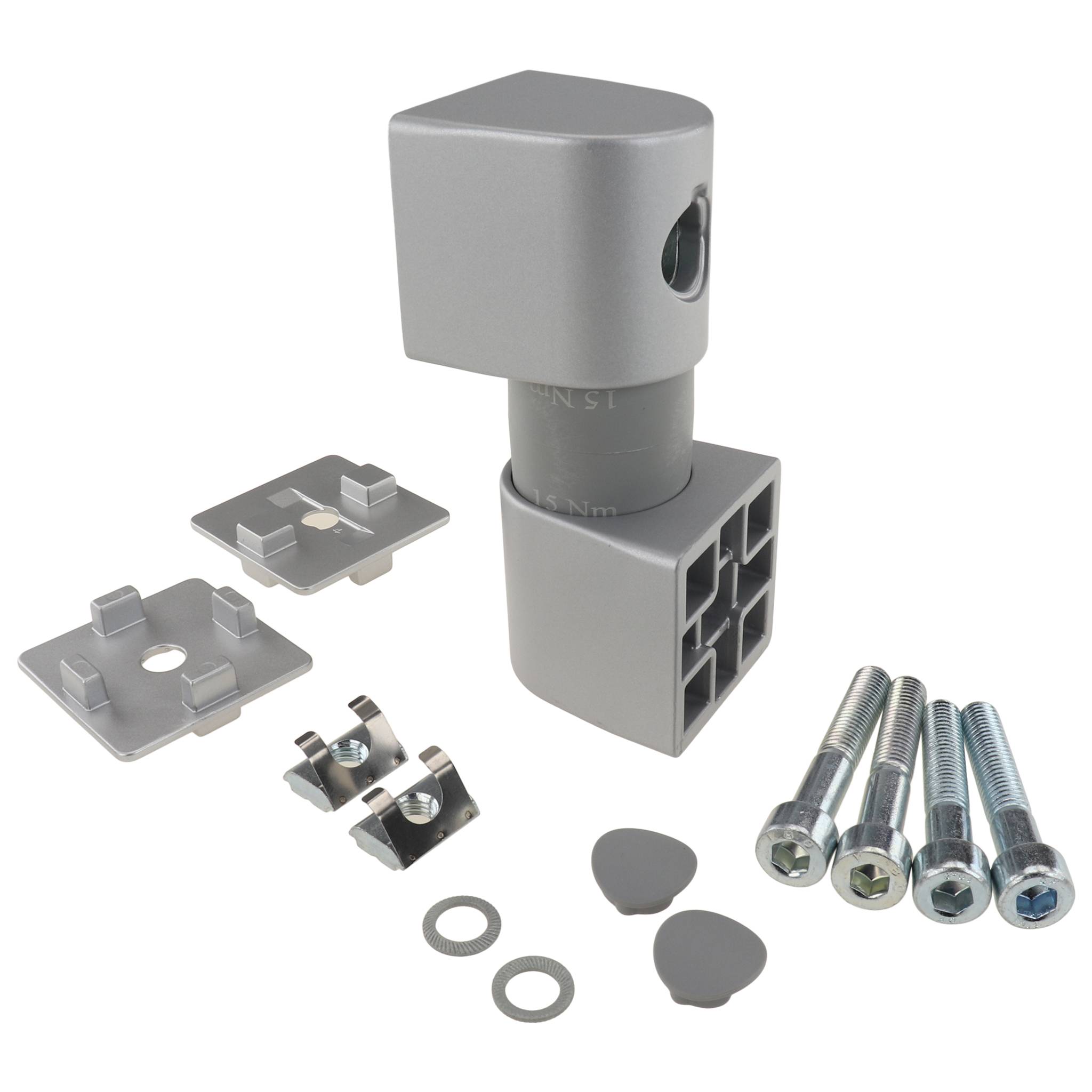 Friktionsgelenk, 45x45x115, Aluminiumdruckguß, lackiert, alufarbig