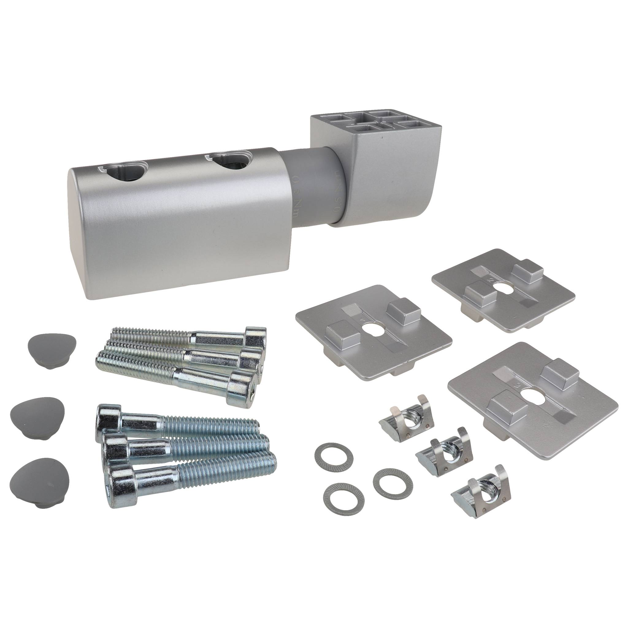 Friktionsgelenk, 45x45x160, Aluminiumdruckguß, lackiert, alufarbig