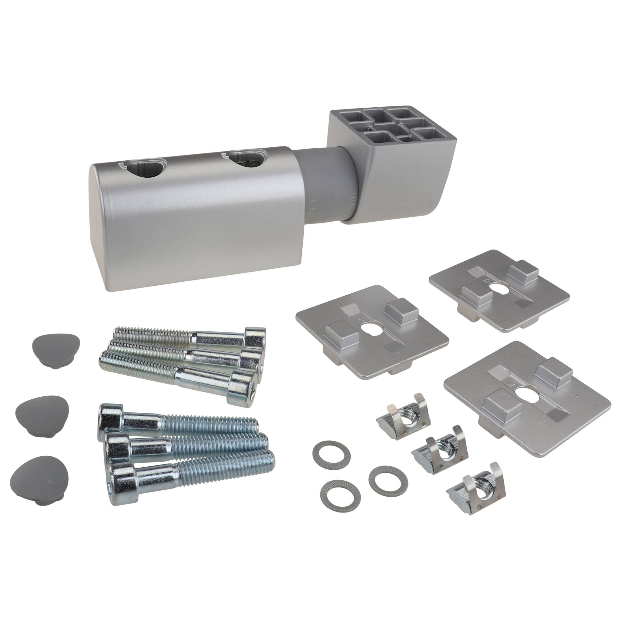 Friktionsgelenk, 45x45x160, Aluminiumdruckguß, lackiert, alufarbig