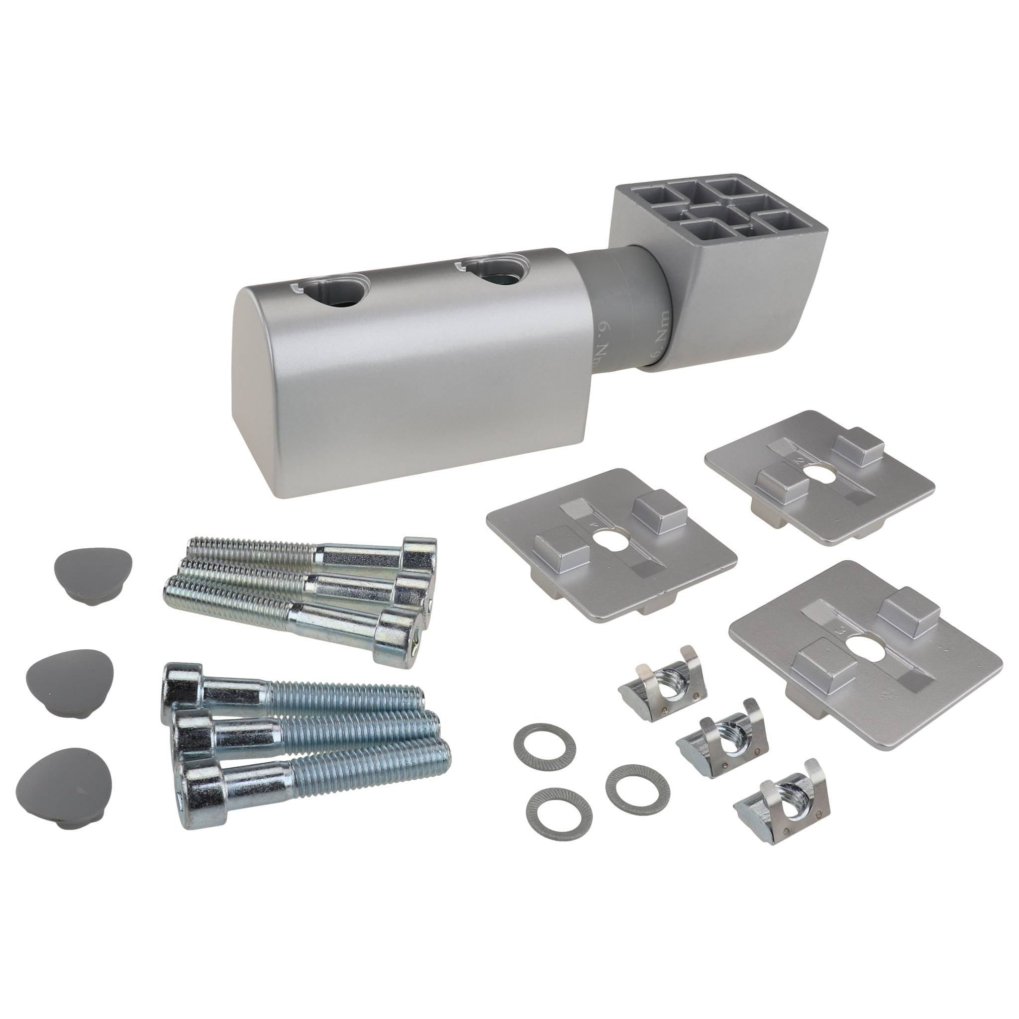 Friktionsgelenk, 45x45x160, Aluminiumdruckguß, lackiert, alufarbig