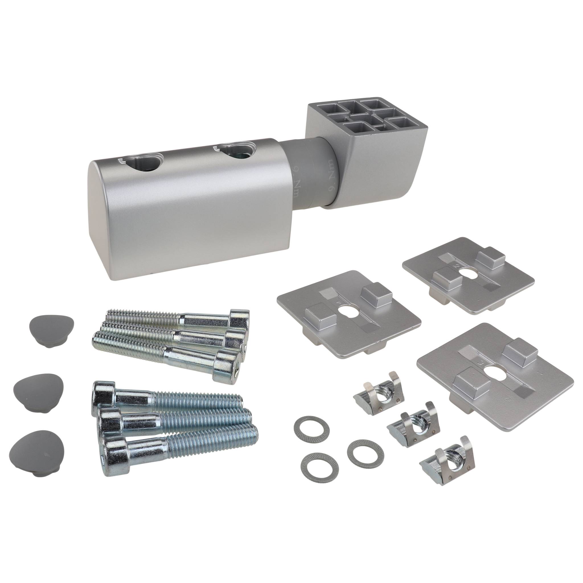 Friktionsgelenk, 45x45x160, Aluminiumdruckguß, lackiert, alufarbig