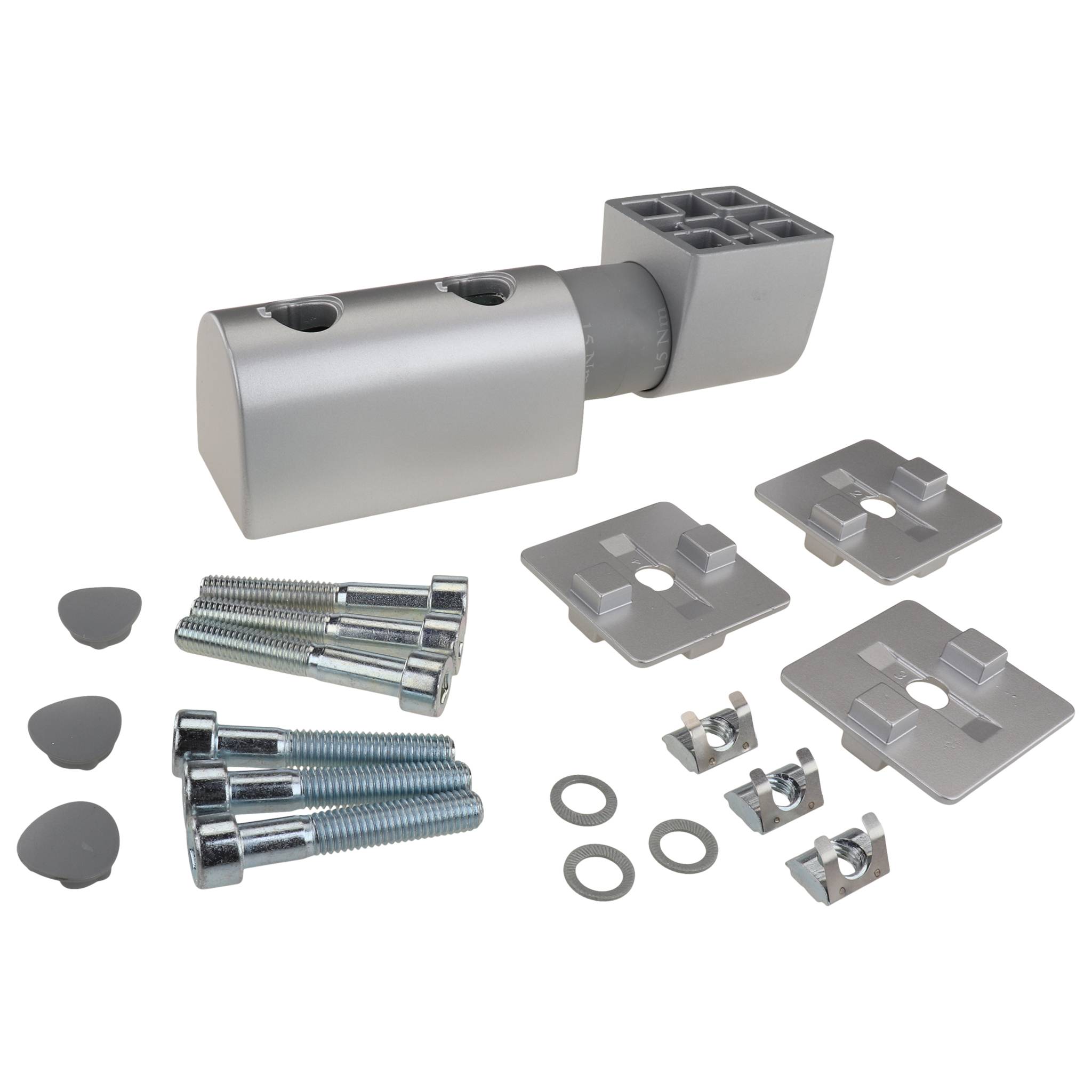 Friktionsgelenk, 45x45x160, Aluminiumdruckguß, lackiert, alufarbig