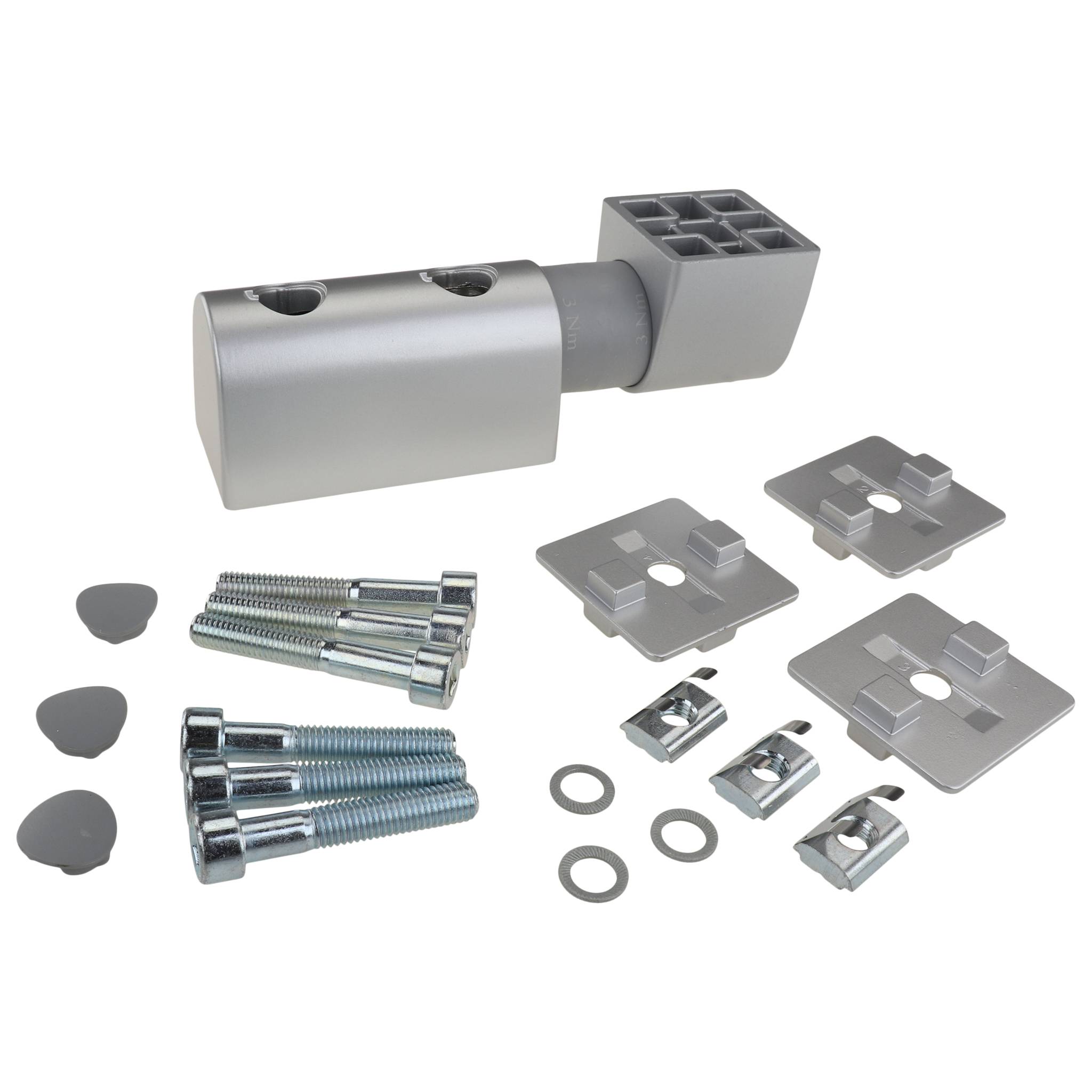 Friktionsgelenk, 45x45x160, Aluminiumdruckguß, lackiert, alufarbig