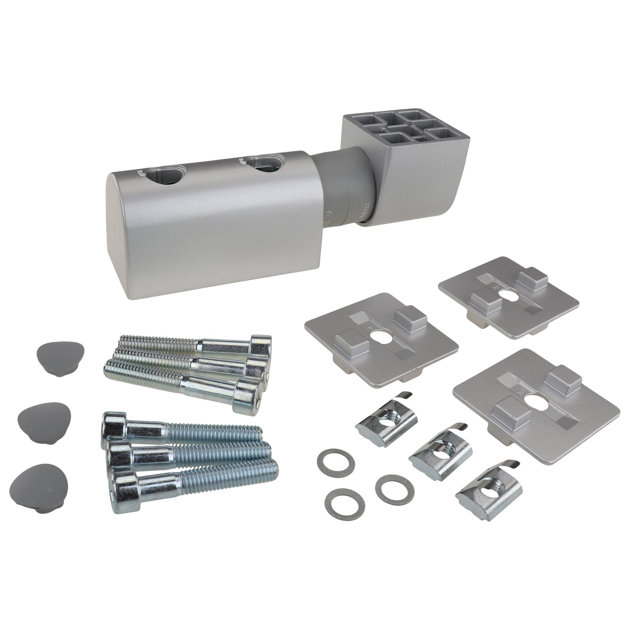 Friktionsgelenk, 45x45x160, Aluminiumdruckguß, lackiert, alufarbig