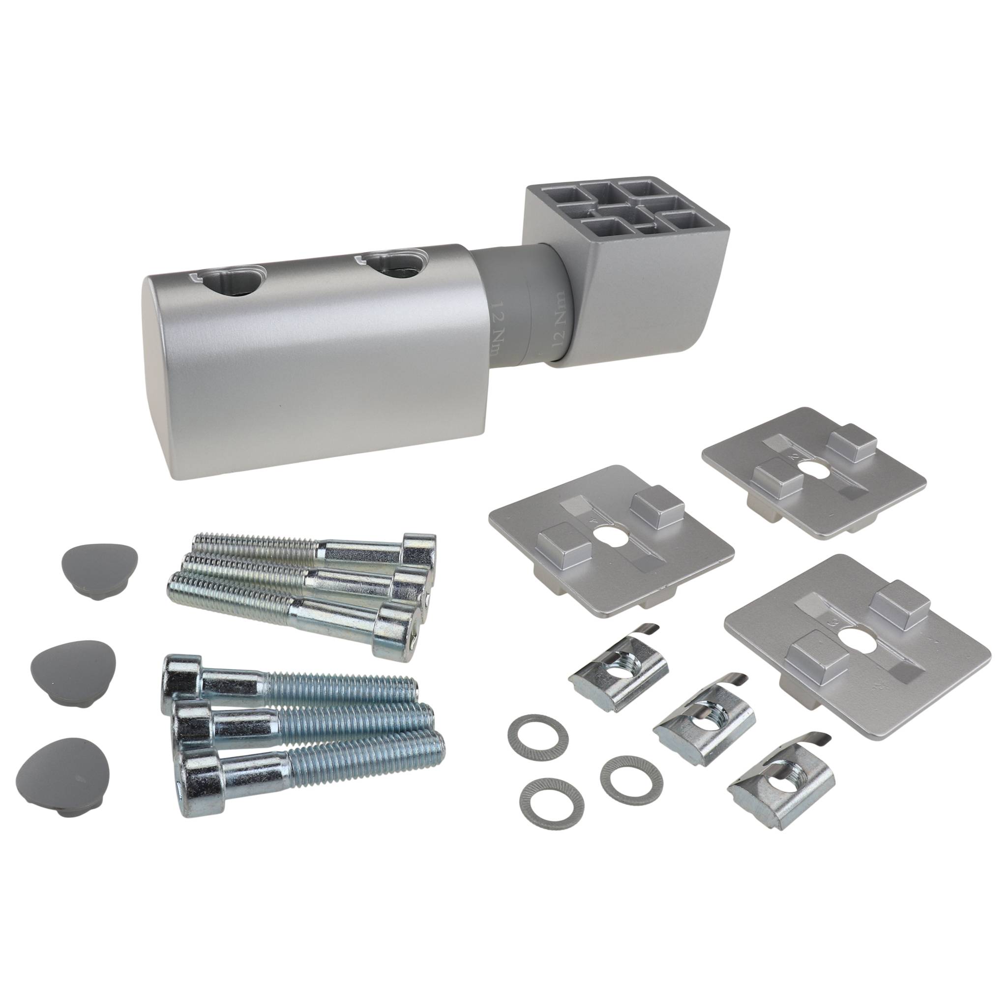 Friktionsgelenk, 45x45x160, Aluminiumdruckguß, lackiert, alufarbig