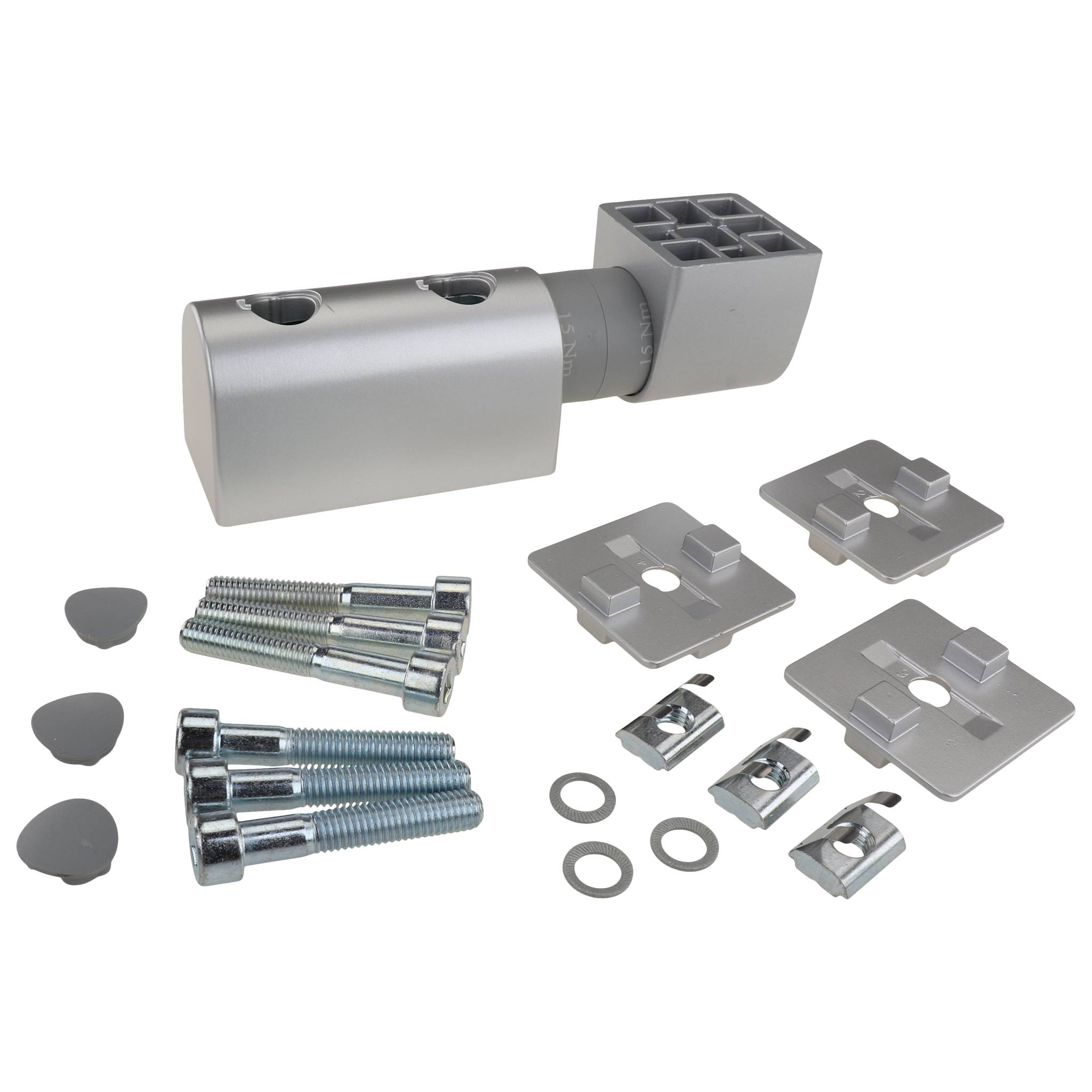 Friktionsgelenk, 45x45x160, Aluminiumdruckguß, lackiert, alufarbig