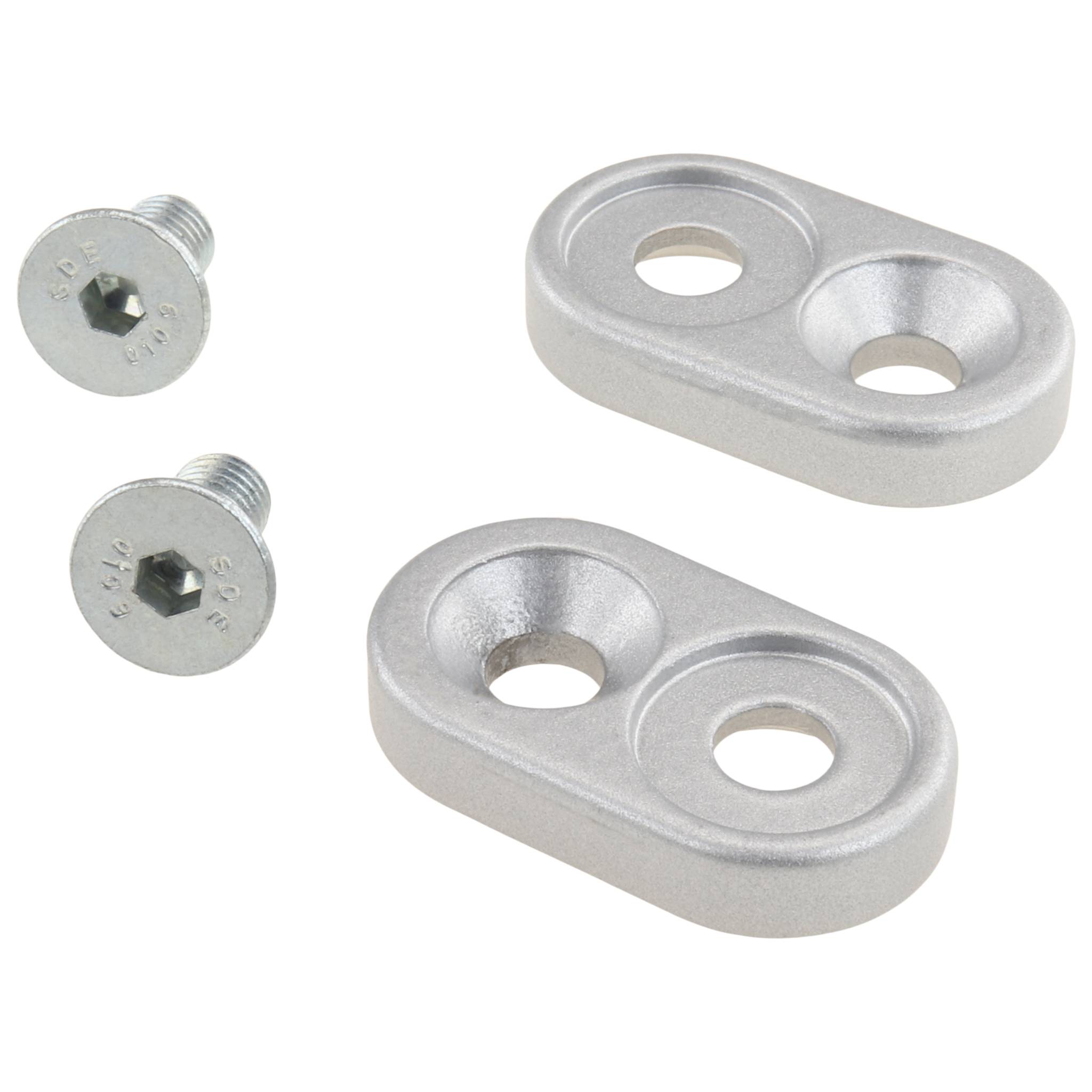 Befestigungssatz für Handgriff, 120, Zink-Druckguß, pulverbeschichtet, alufarbig