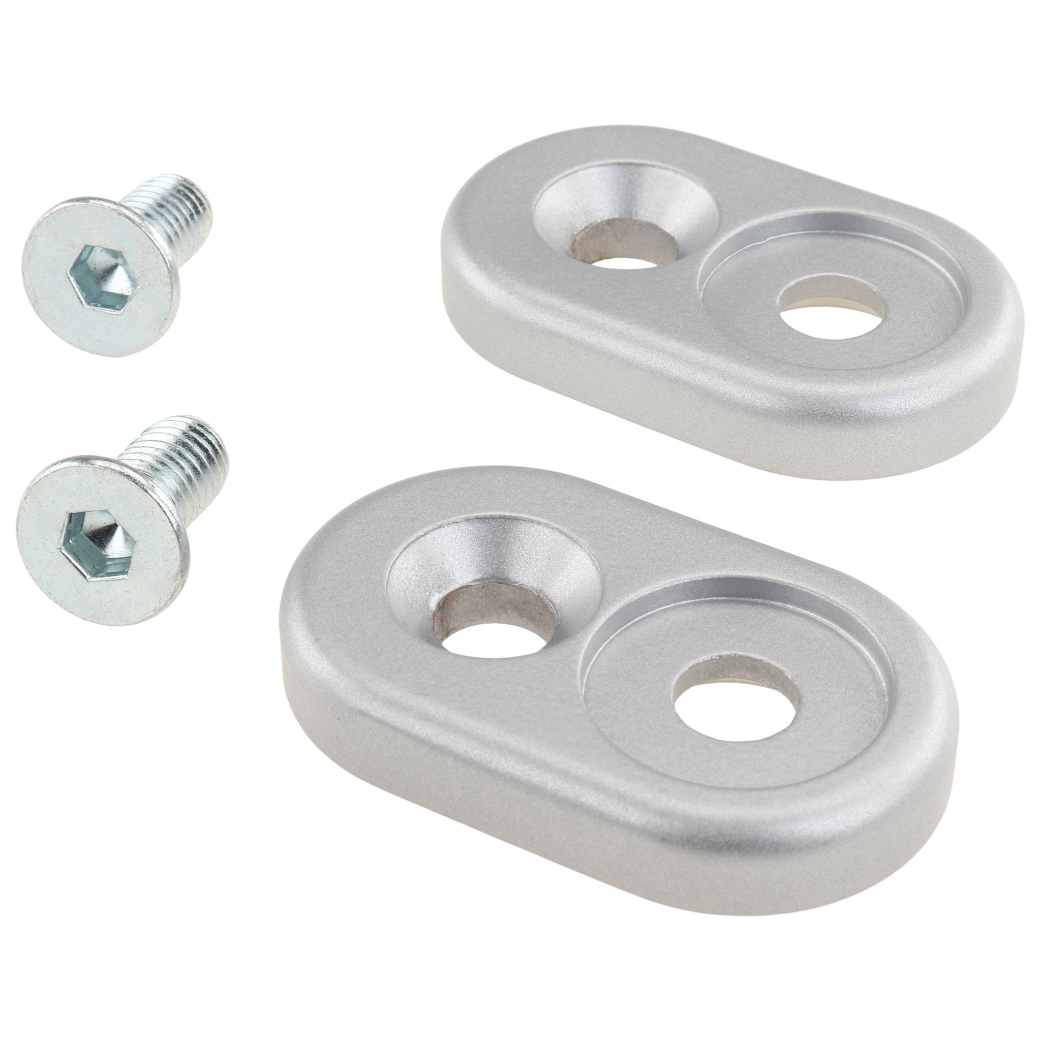 Befestigungssatz für Handgriff, 200, Zink-Druckguß, pulverbeschichtet, alufarbig