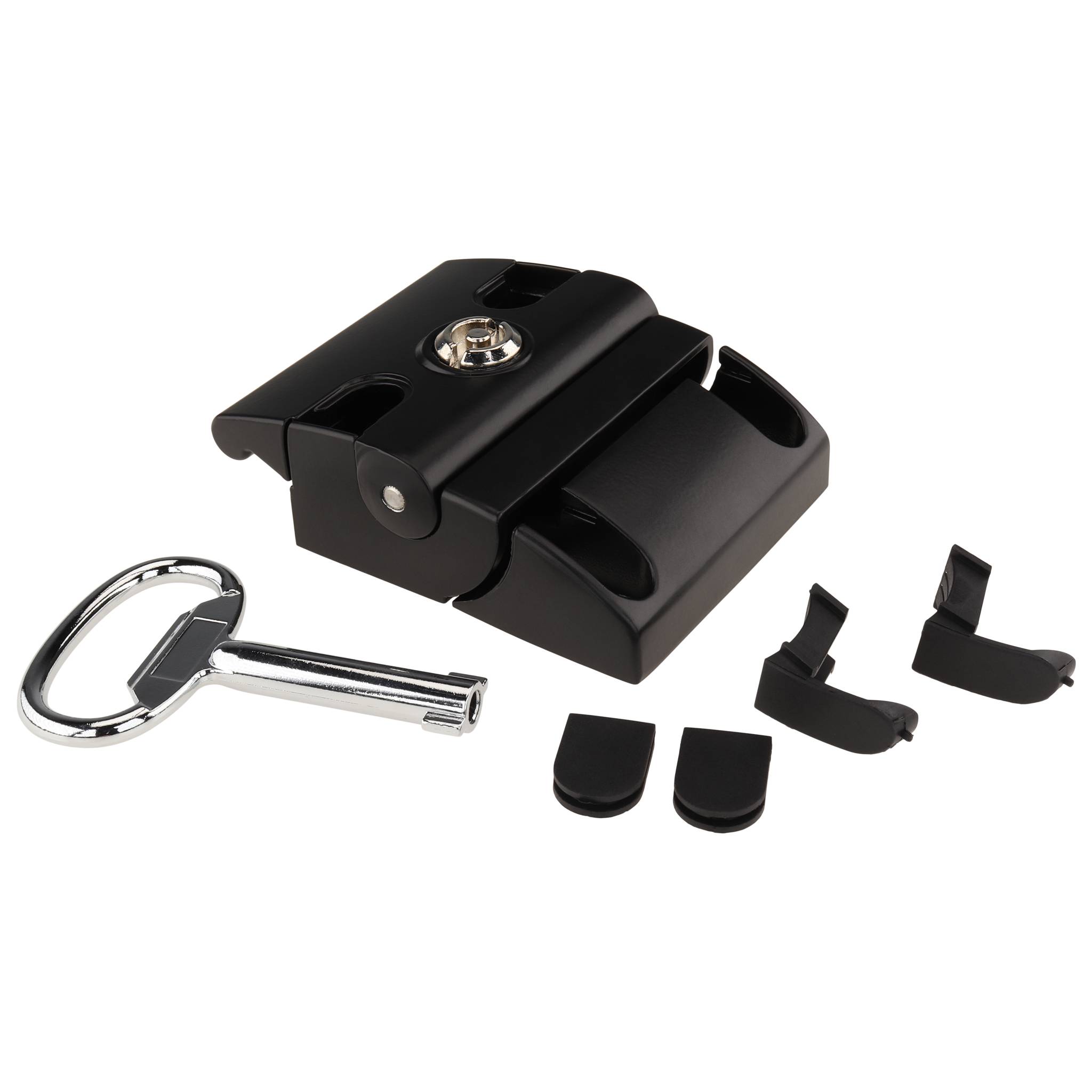 Verschluß, Fallenverschluss COMPACT, 97x78x31, Aluminiumdruckguß, pulverbeschichtet, schwarz