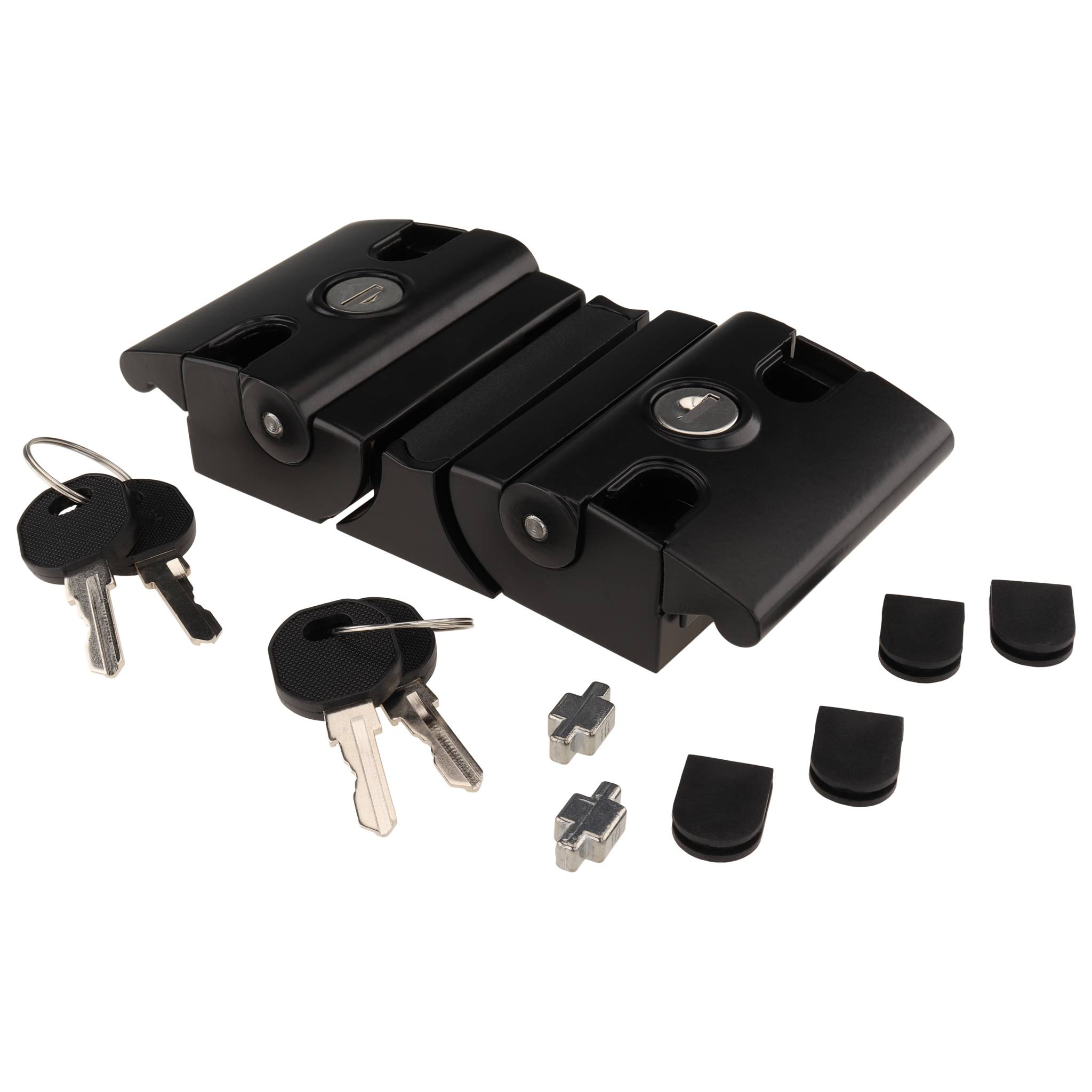 Verschluß, TWIN-Fallenverschluss COMPACT, 152x78x31,5, Aluminiumdruckguß, pulverbeschichtet, schwarz