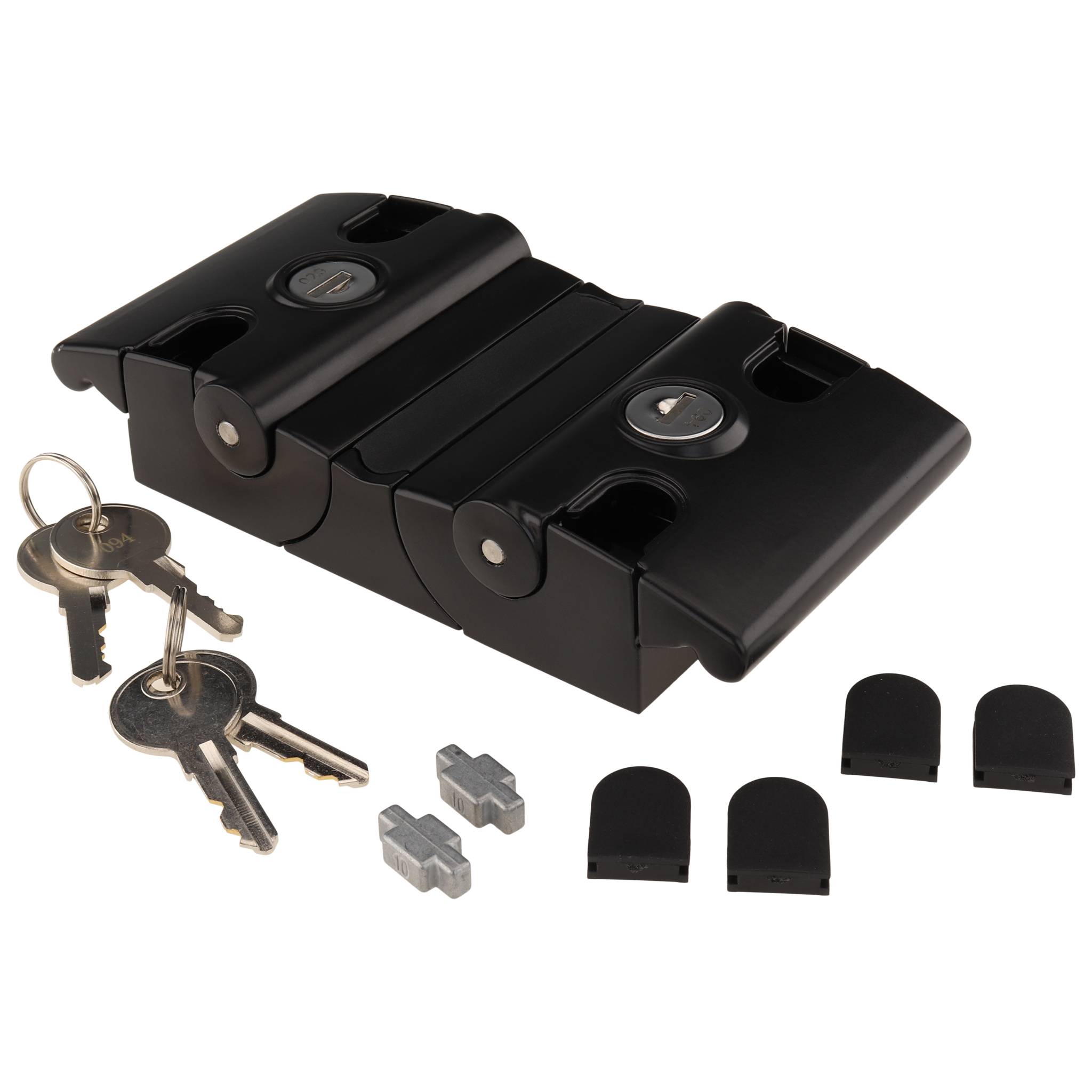 Verschluß, TWIN-Fallenverschluss COMPACT, 152x78x31,5, Aluminiumdruckguß, pulverbeschichtet, schwarz