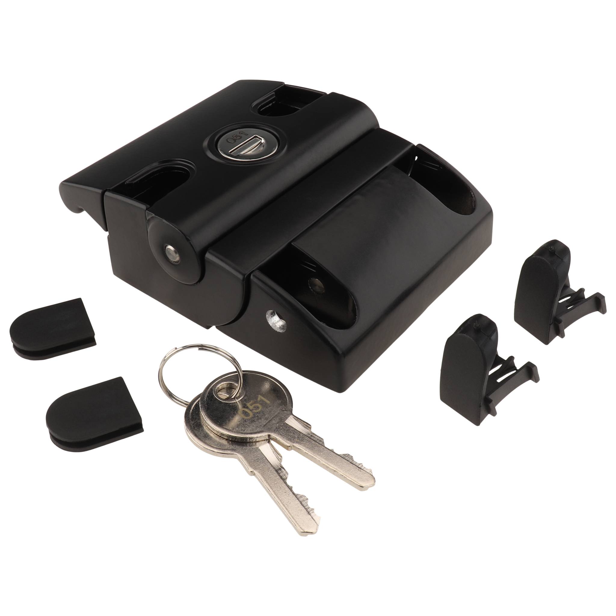 Verschluß, Schiebetürverschluss COMPACT, 96x78x31, Aluminiumdruckguß, pulverbeschichtet, schwarz