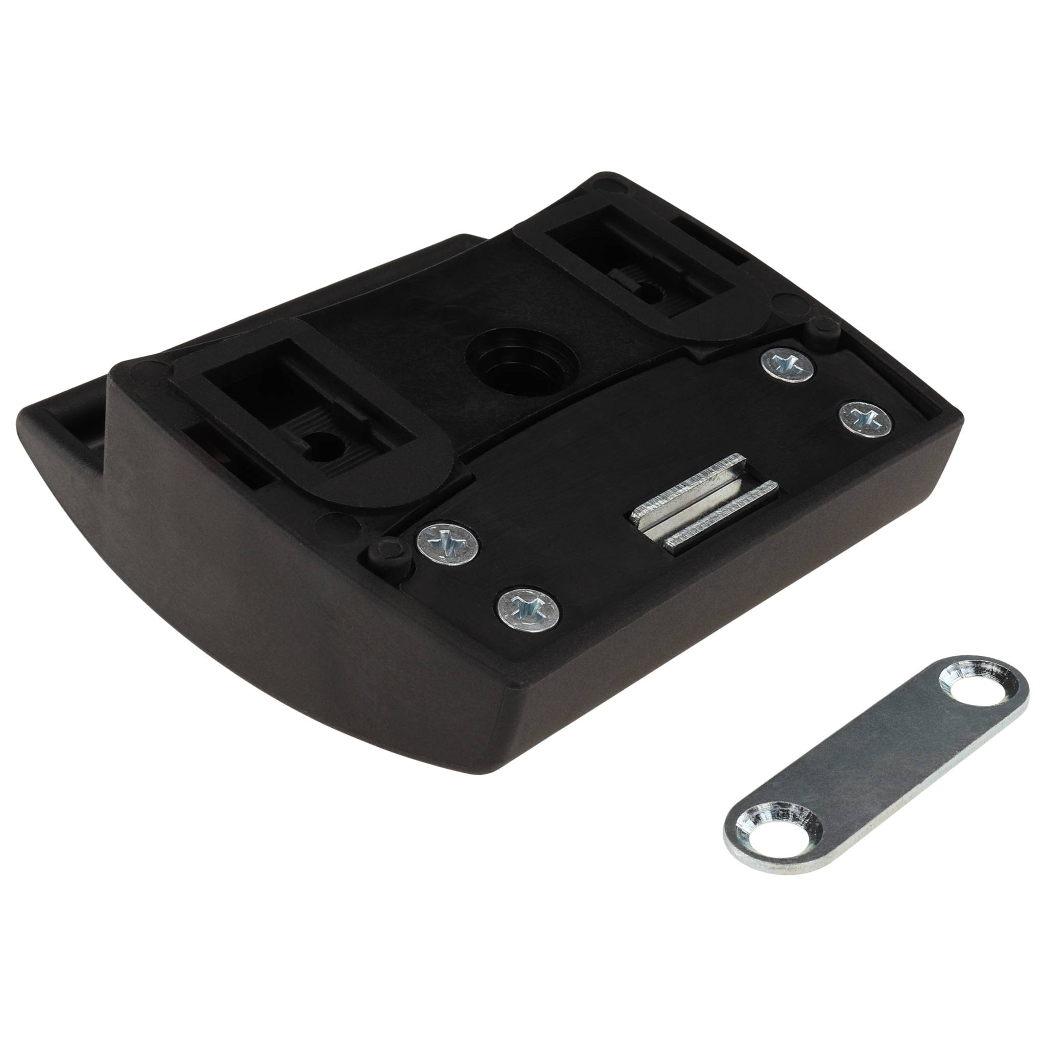 Verschluß, Magnet-Verschlussgriff COMPACT, 106x102x32, Kunststoff PA glasfaserverstärkt, blank, schwarz