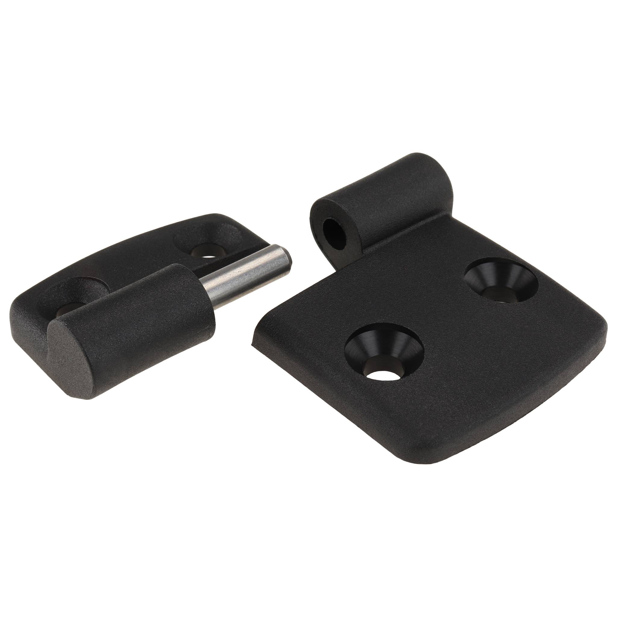 Scharnier, Kunststoff-Kombischarnier, 75x48x15, Kunststoff PA glasfaserverstärkt, schwarz