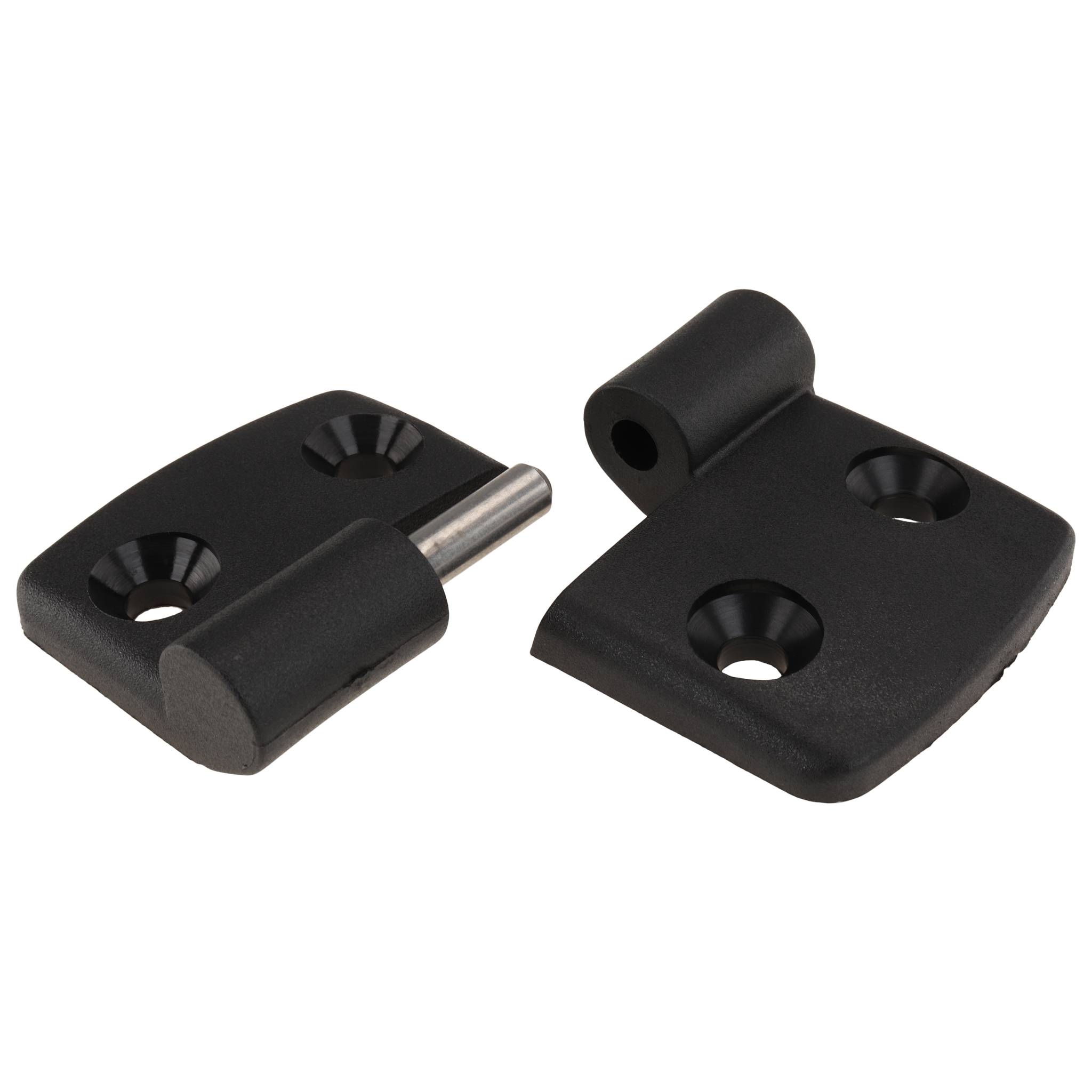 Scharnier, Kunststoff-Kombischarnier, 80x48x16, Kunststoff PA glasfaserverstärkt, schwarz