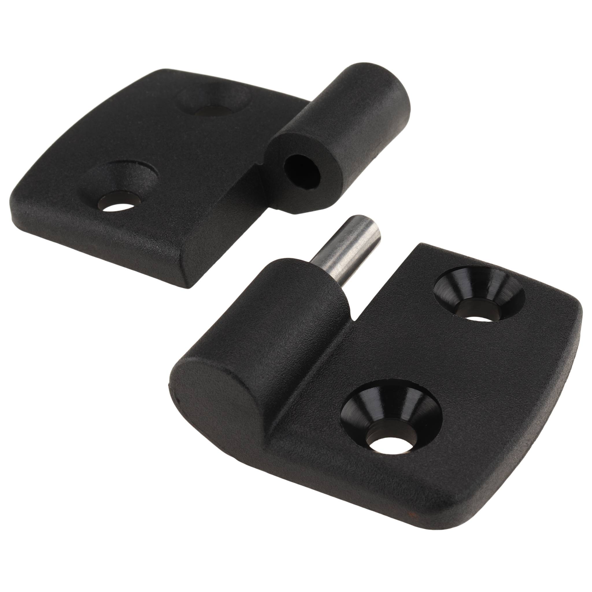 Scharnier, Kunststoff-Kombischarnier, 80x48x16, Kunststoff PA glasfaserverstärkt, schwarz