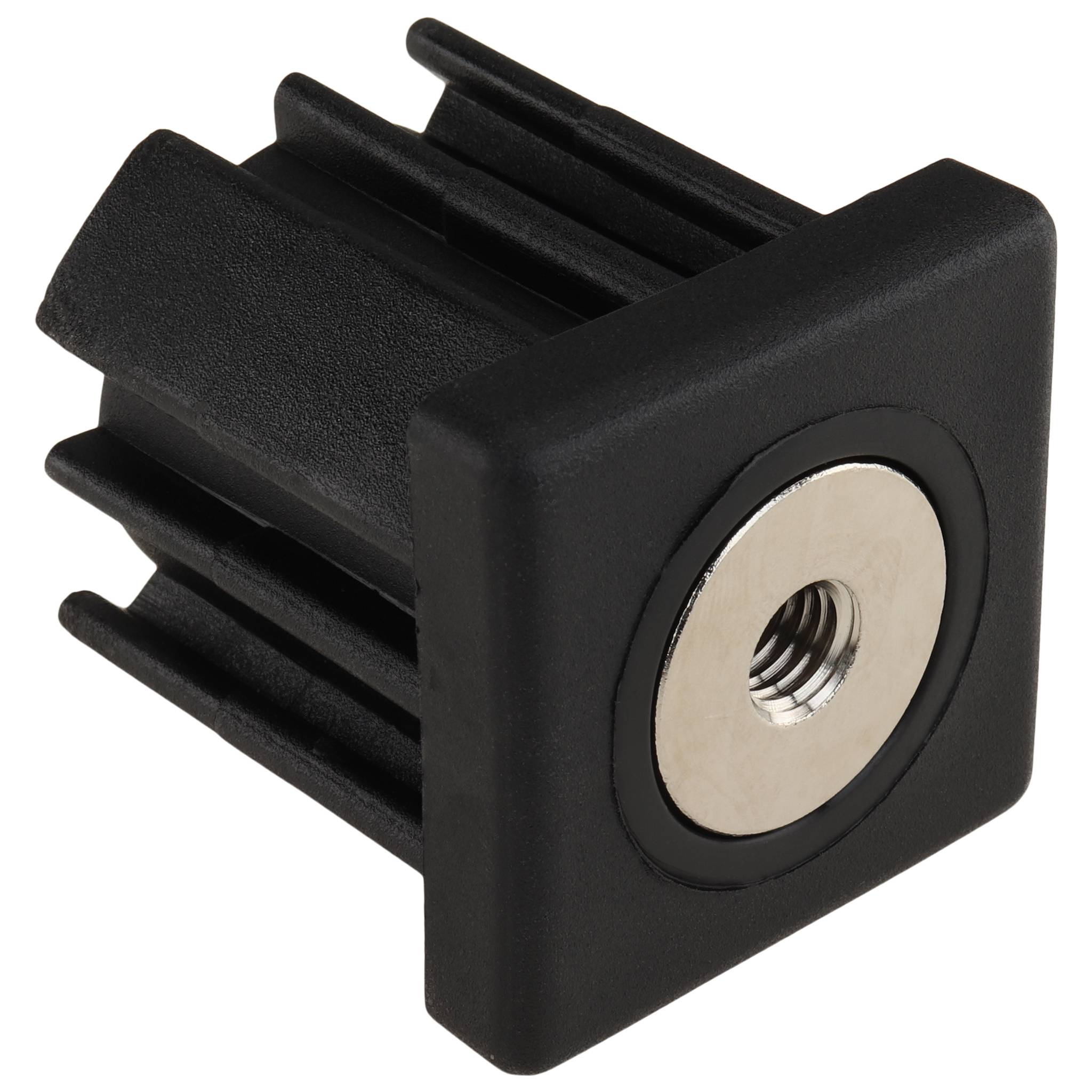 Stopfen, Gewindestopfen M8, 40x40x1.5, Kunststoff PA glasfaserverstärkt, schwarz