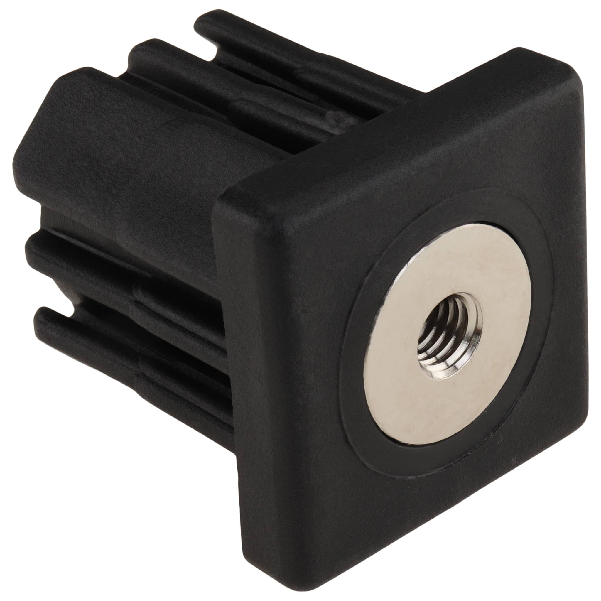 Stopfen, Gewindestopfen M8, 40x40x2.5, Kunststoff PA glasfaserverstärkt, schwarz