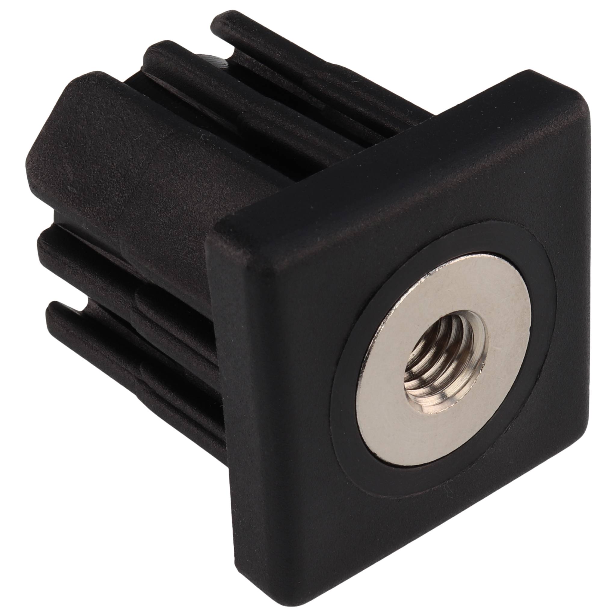 Stopfen, Gewindestopfen M10, 40x40x2.5, Kunststoff PA glasfaserverstärkt, schwarz