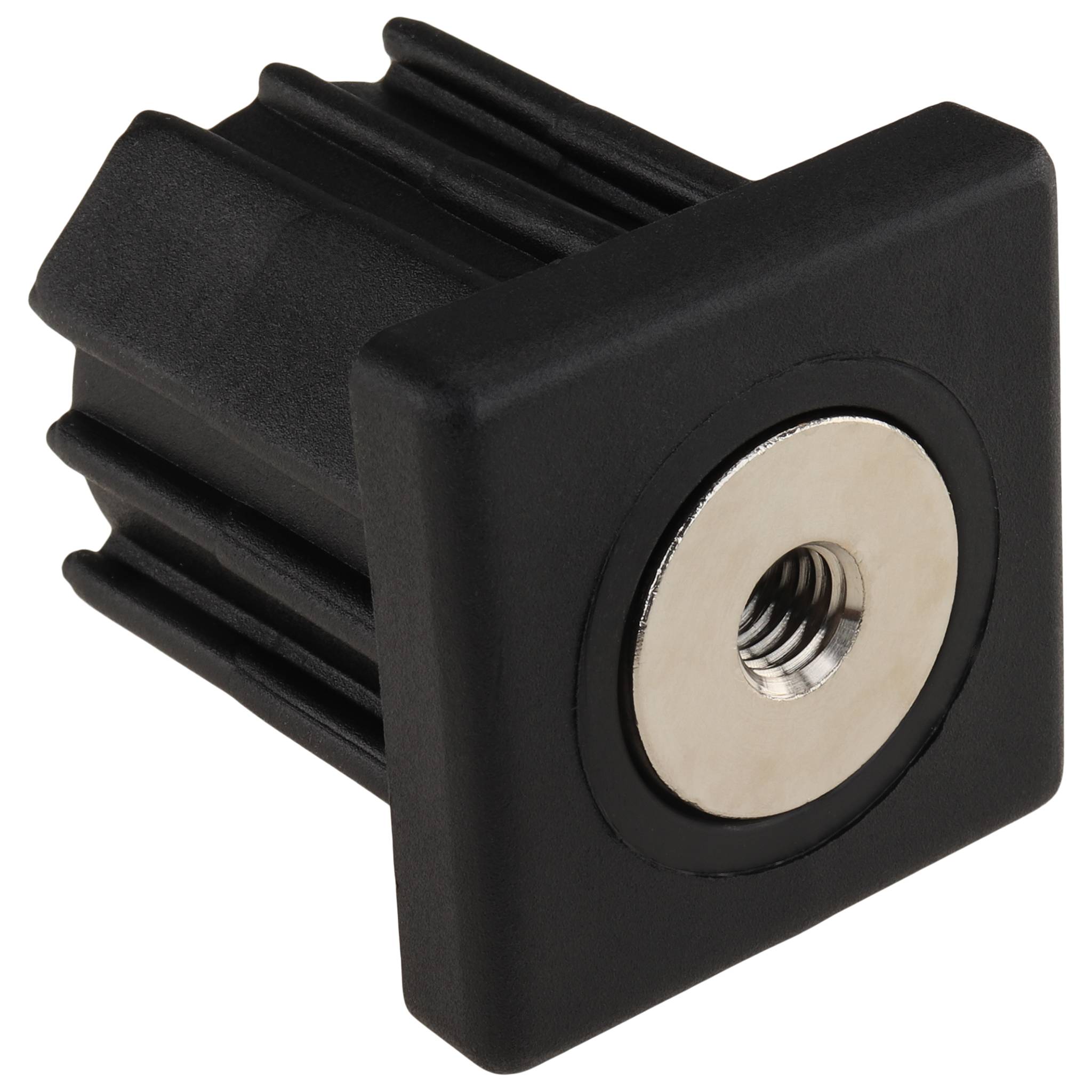 Stopfen, Gewindestopfen M8, 40x40x3.0, Kunststoff PA glasfaserverstärkt, schwarz