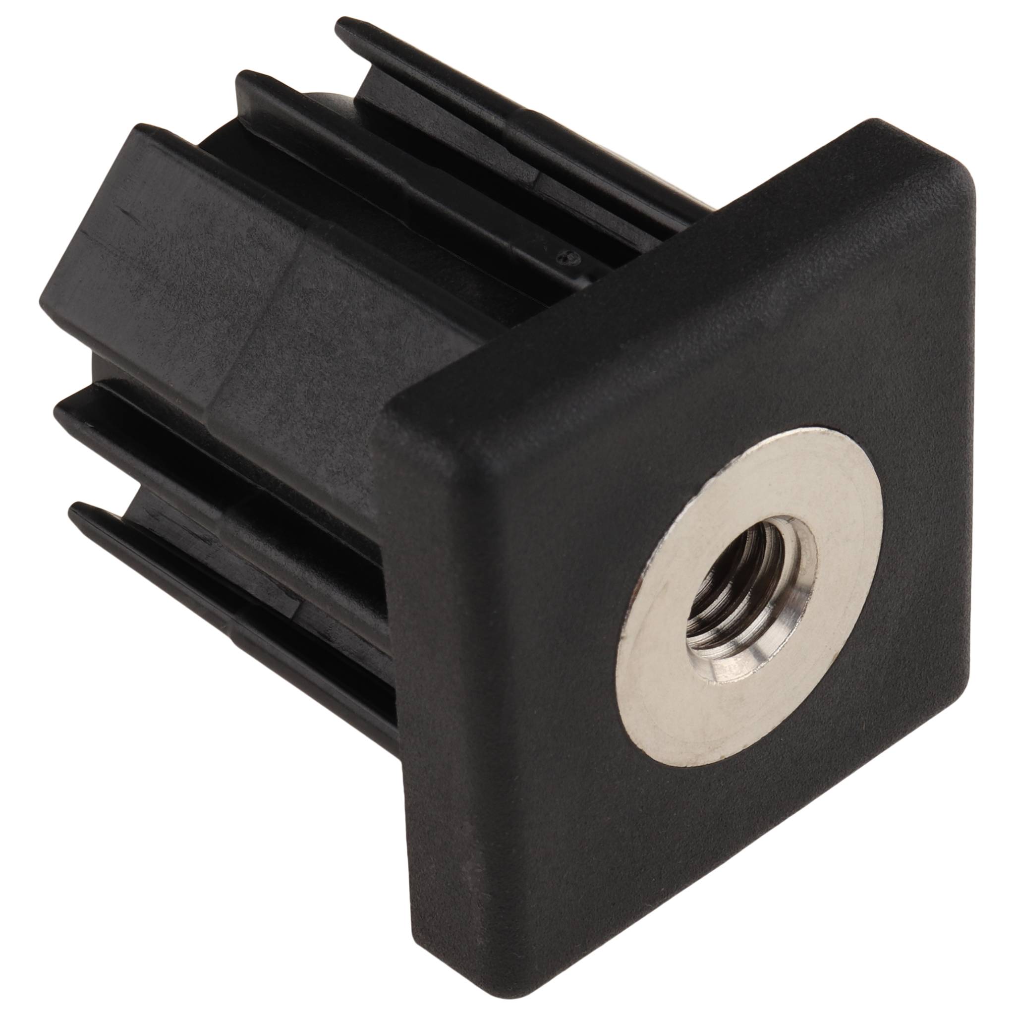 Stopfen, Gewindestopfen M10, 40x40x3.0, Kunststoff PA glasfaserverstärkt, schwarz