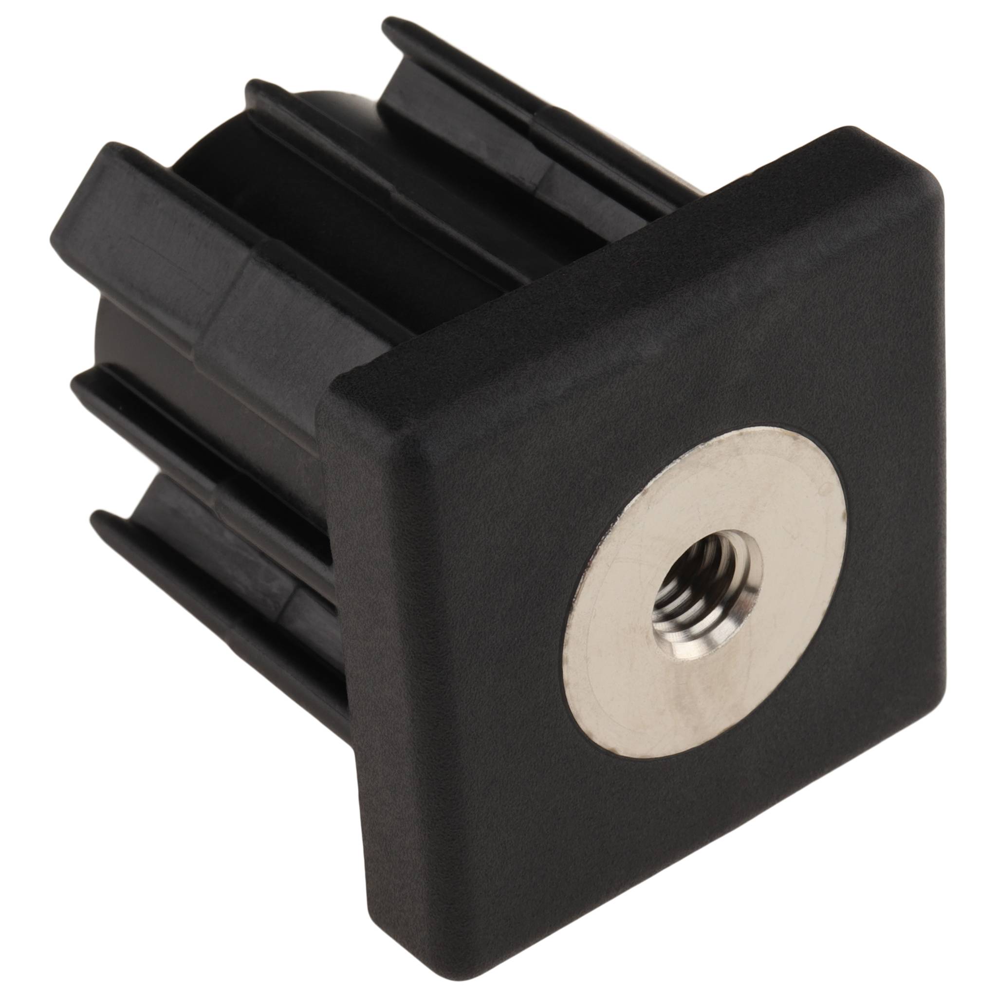 Stopfen, Gewindestopfen M8, 40x40x4.0, Kunststoff PA glasfaserverstärkt, schwarz