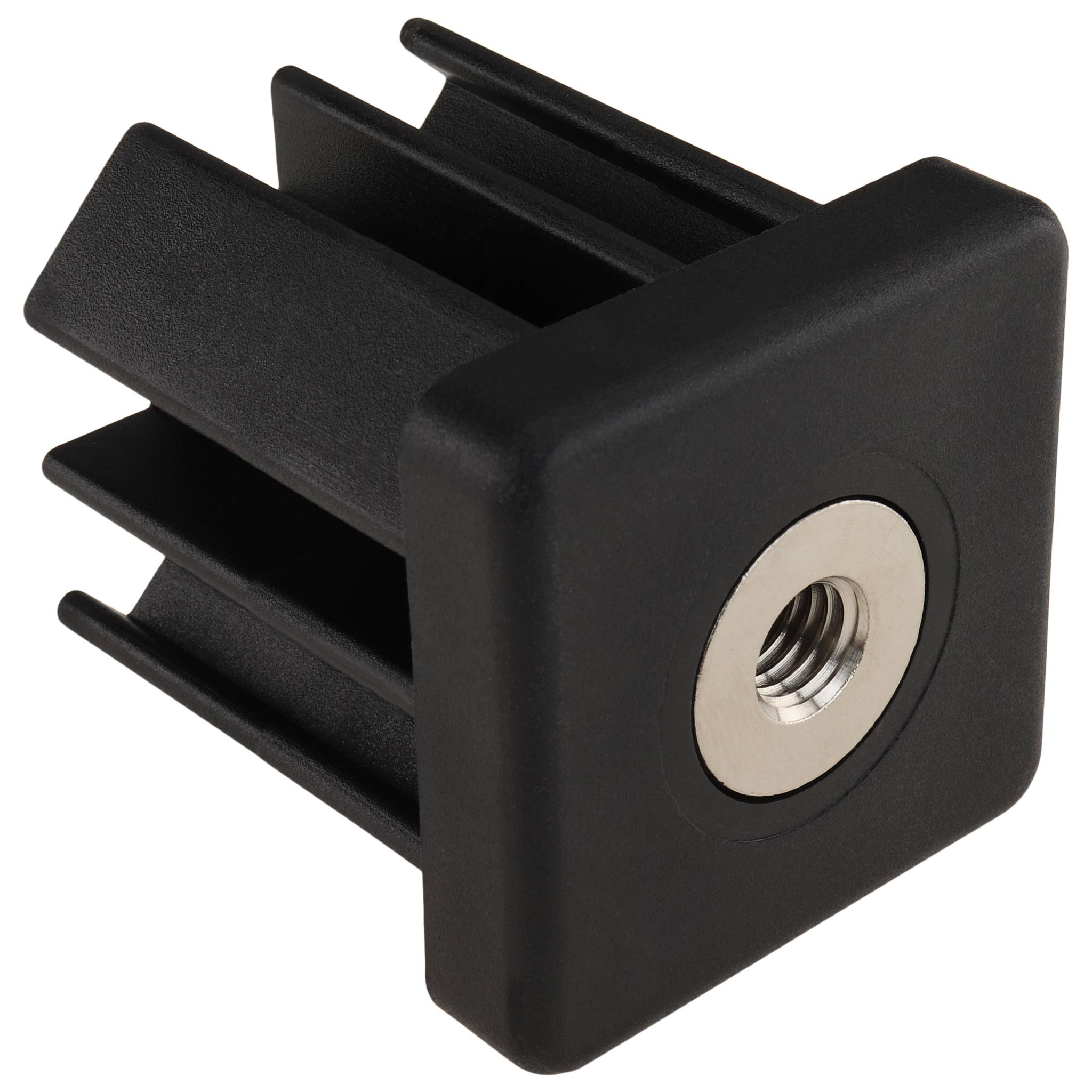 Stopfen, Gewindestopfen M10, 50x50x1.5, Kunststoff PA glasfaserverstärkt, schwarz