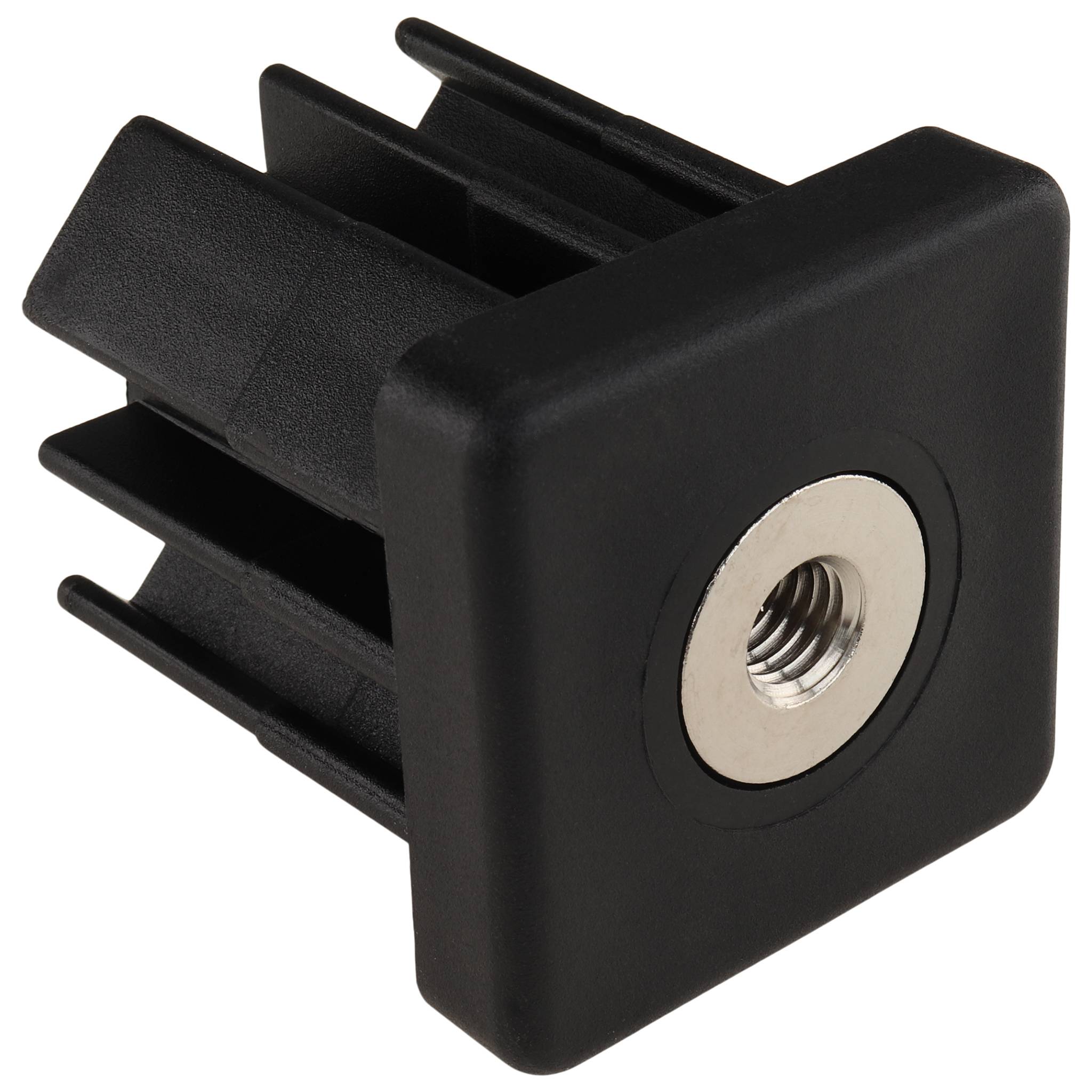 Stopfen, Gewindestopfen M10, 50x50x2.5, Kunststoff PA glasfaserverstärkt, schwarz