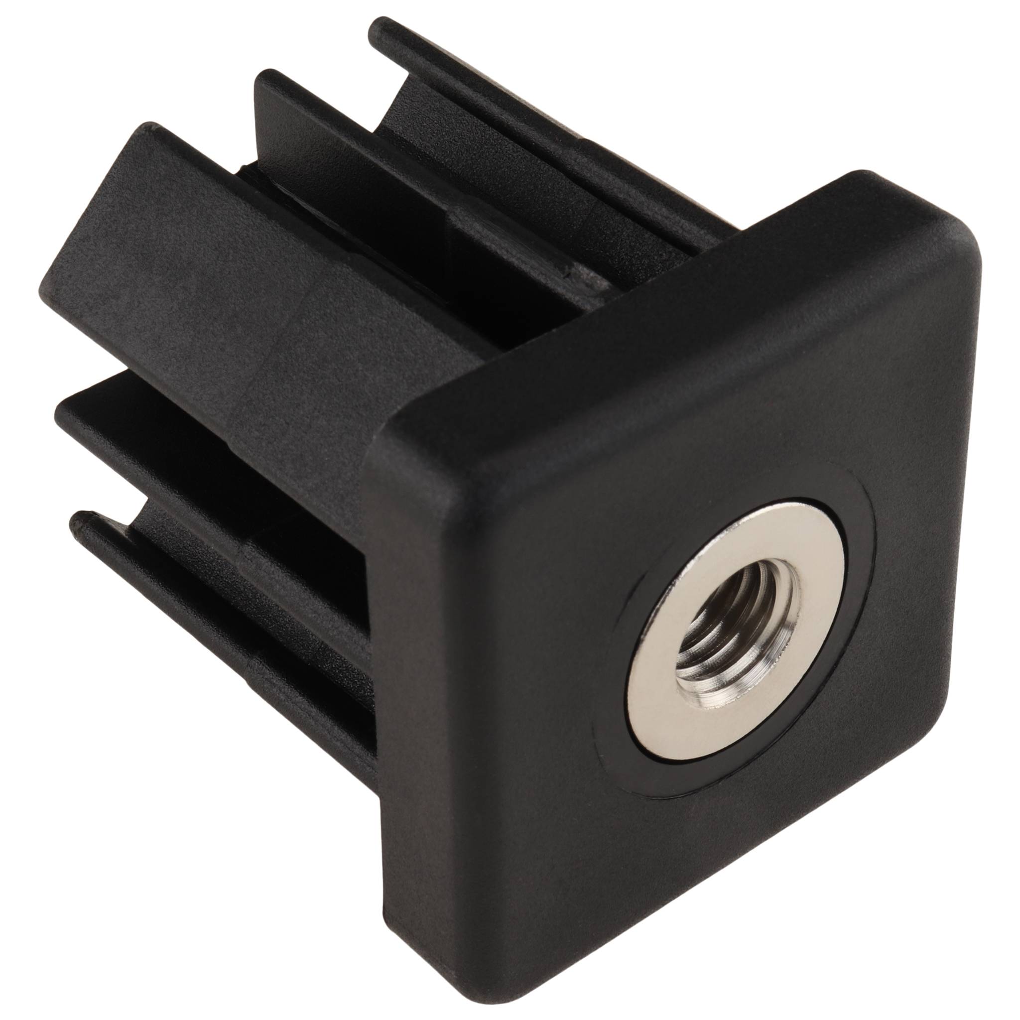 Stopfen, Gewindestopfen M12, 50x50x2.5, Kunststoff PA glasfaserverstärkt, schwarz