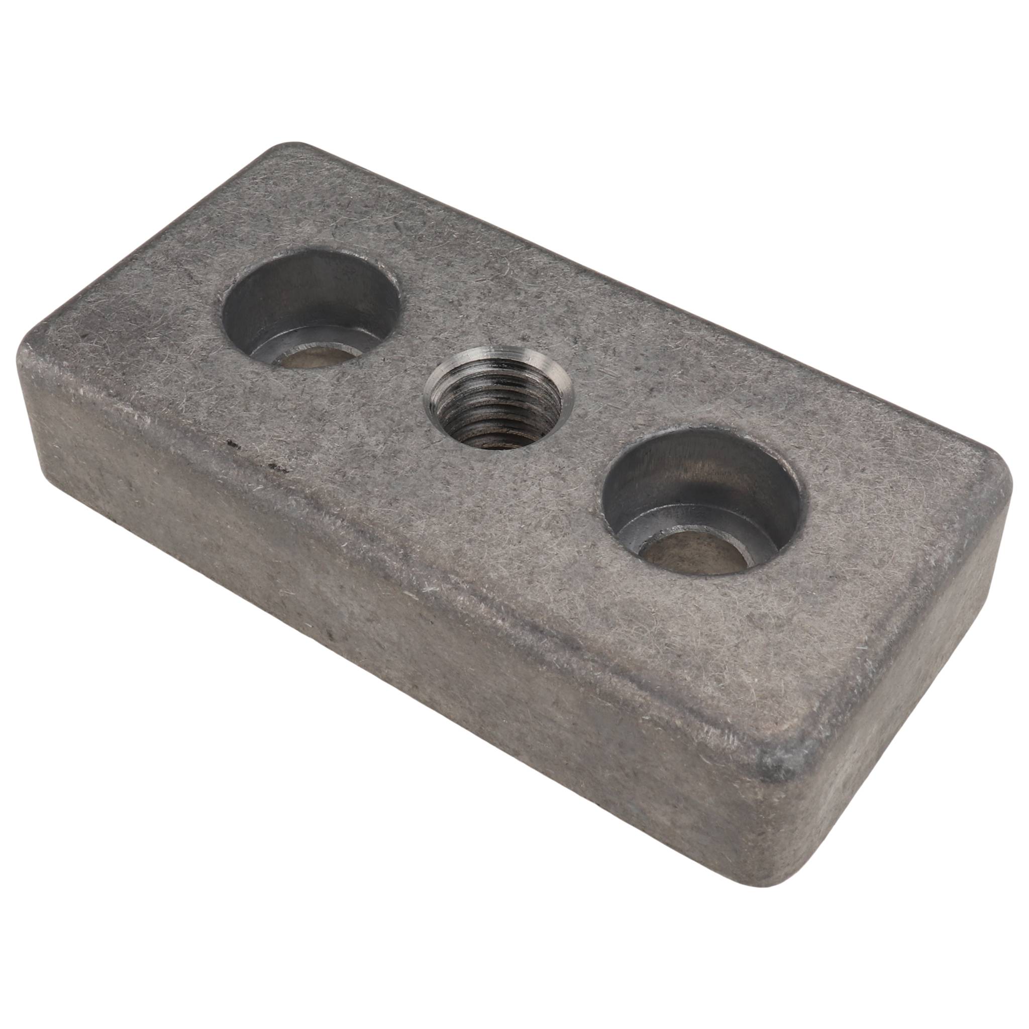 Platte, Transport- und Fußplatte M12, 40x80x16, Aluminiumdruckguß, blank