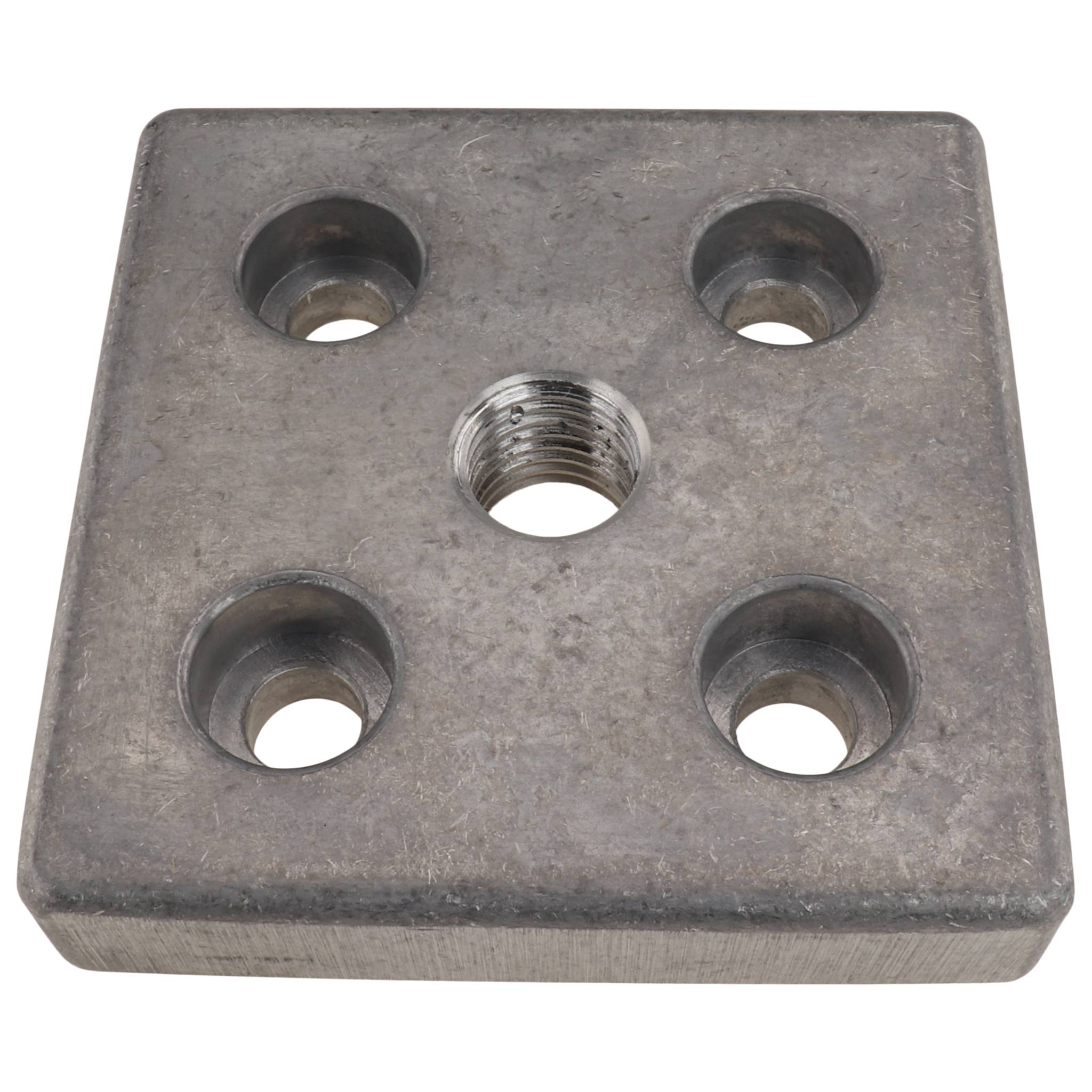 Platte, Transport- und Fußplatte M16, 80x80x16, Aluminiumdruckguß, blank