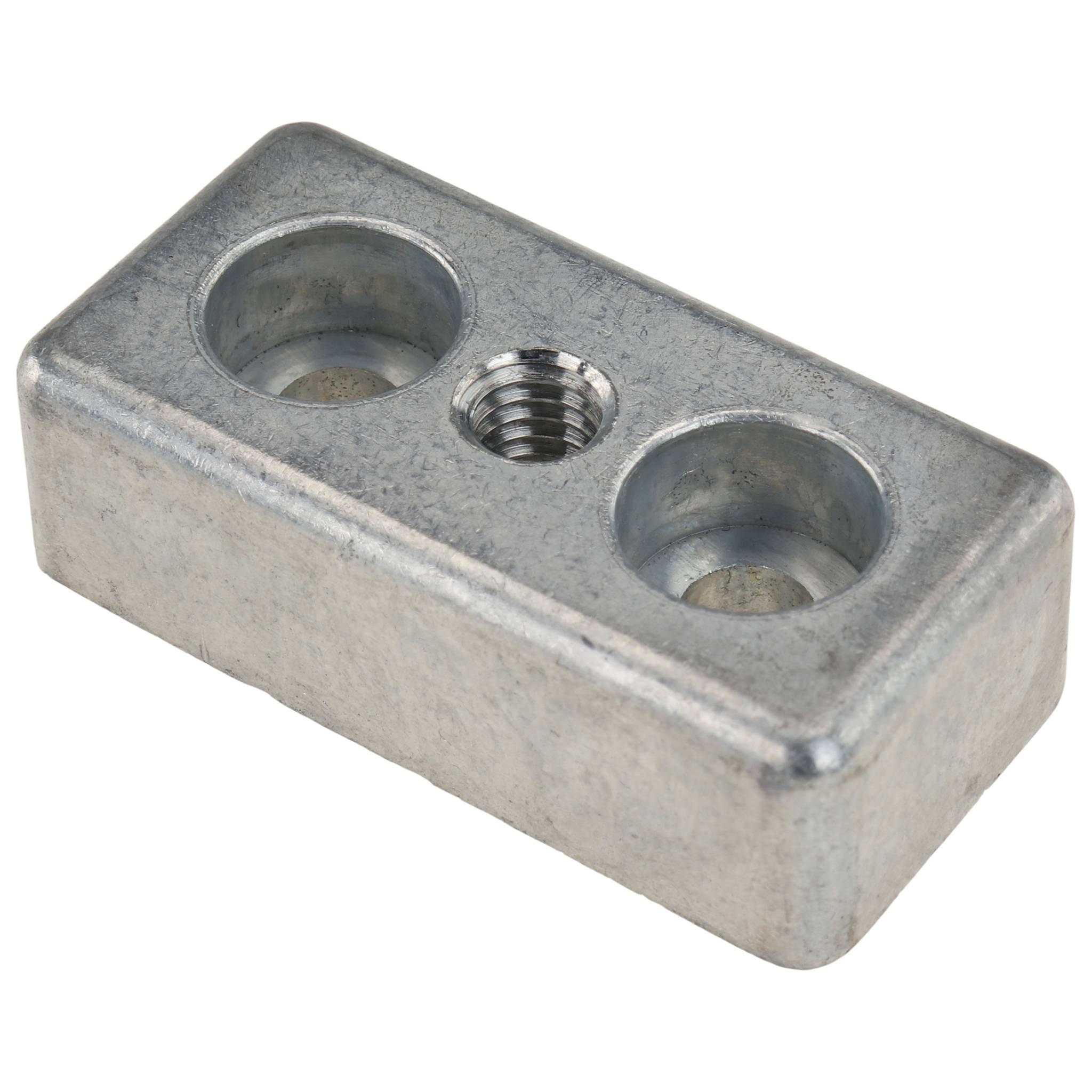 Platte, Transport- und Fußplatte M6, 20x40x12, Zink-Druckguß, blank