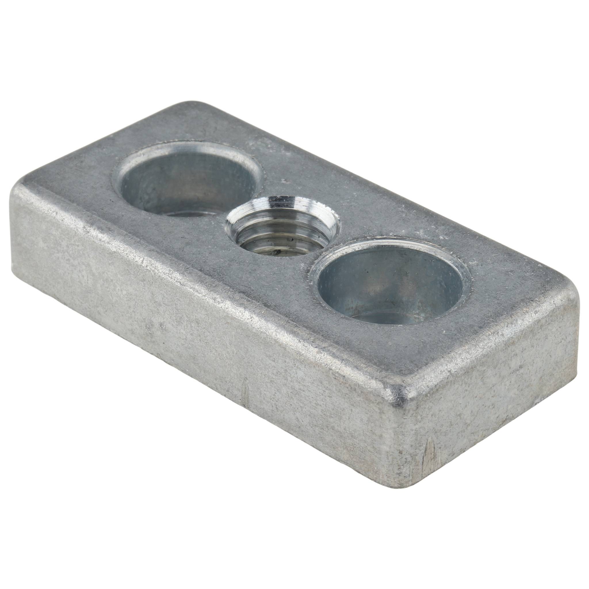 Platte, Transport- und Fußplatte M12, 30x60x12, Zink-Druckguß, blank