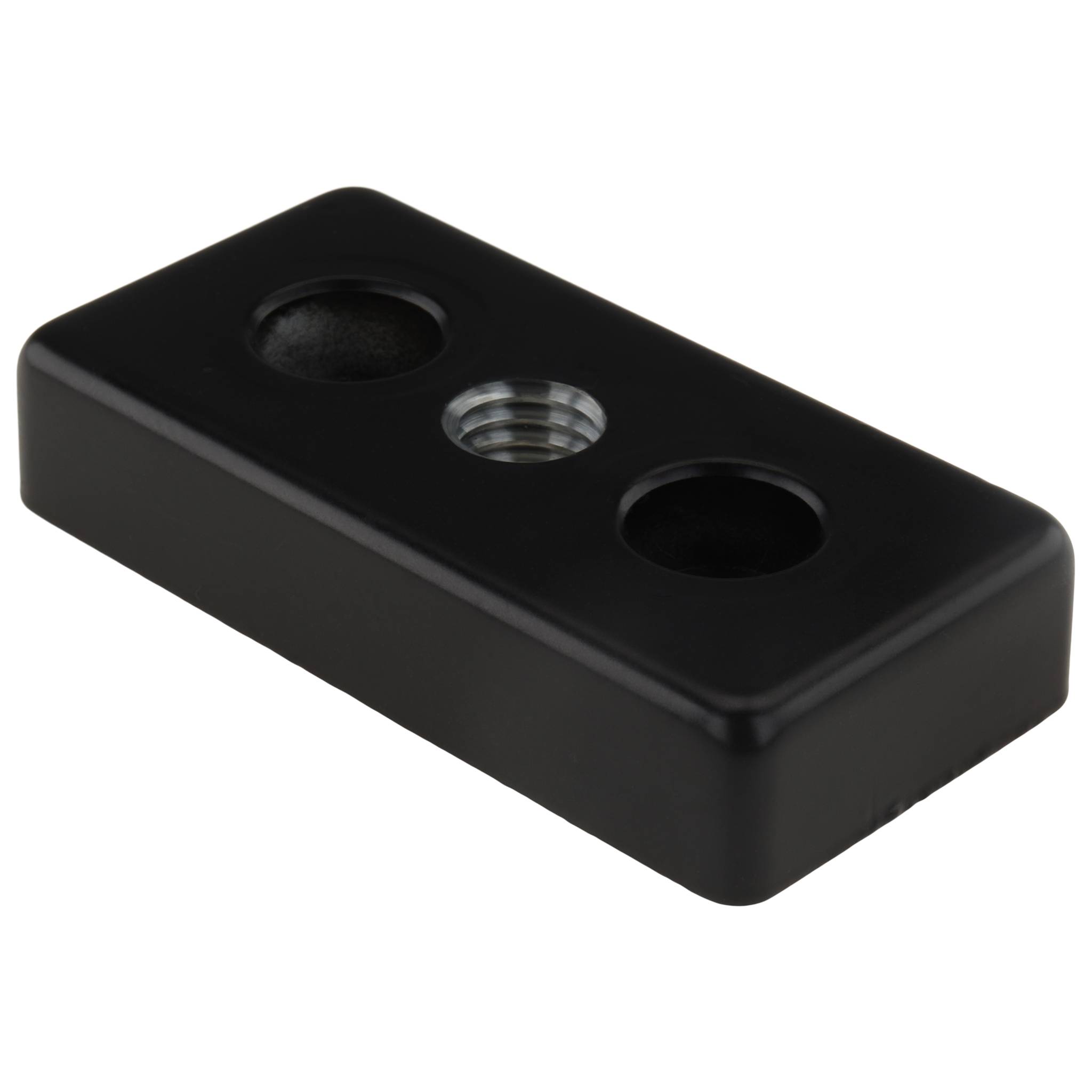 Platte, Transport- und Fußplatte M10, 30x60x12, Zink-Druckguß, pulverbeschichtet, schwarz