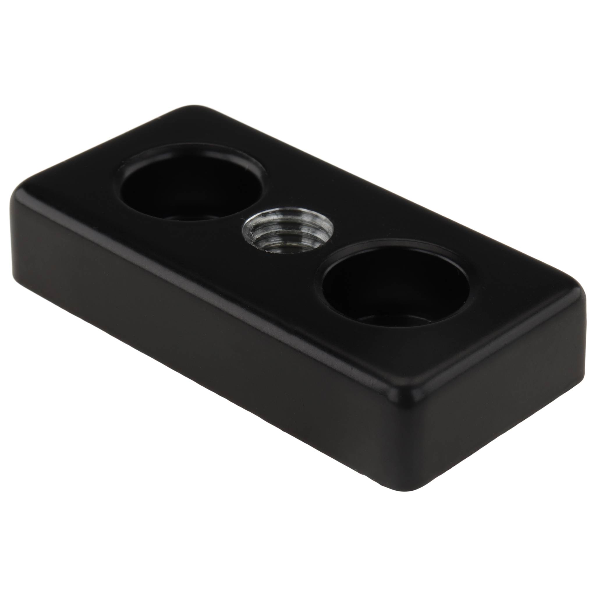 Platte, Transport- und Fußplatte M10, 30x60x12, Zink-Druckguß, pulverbeschichtet, schwarz