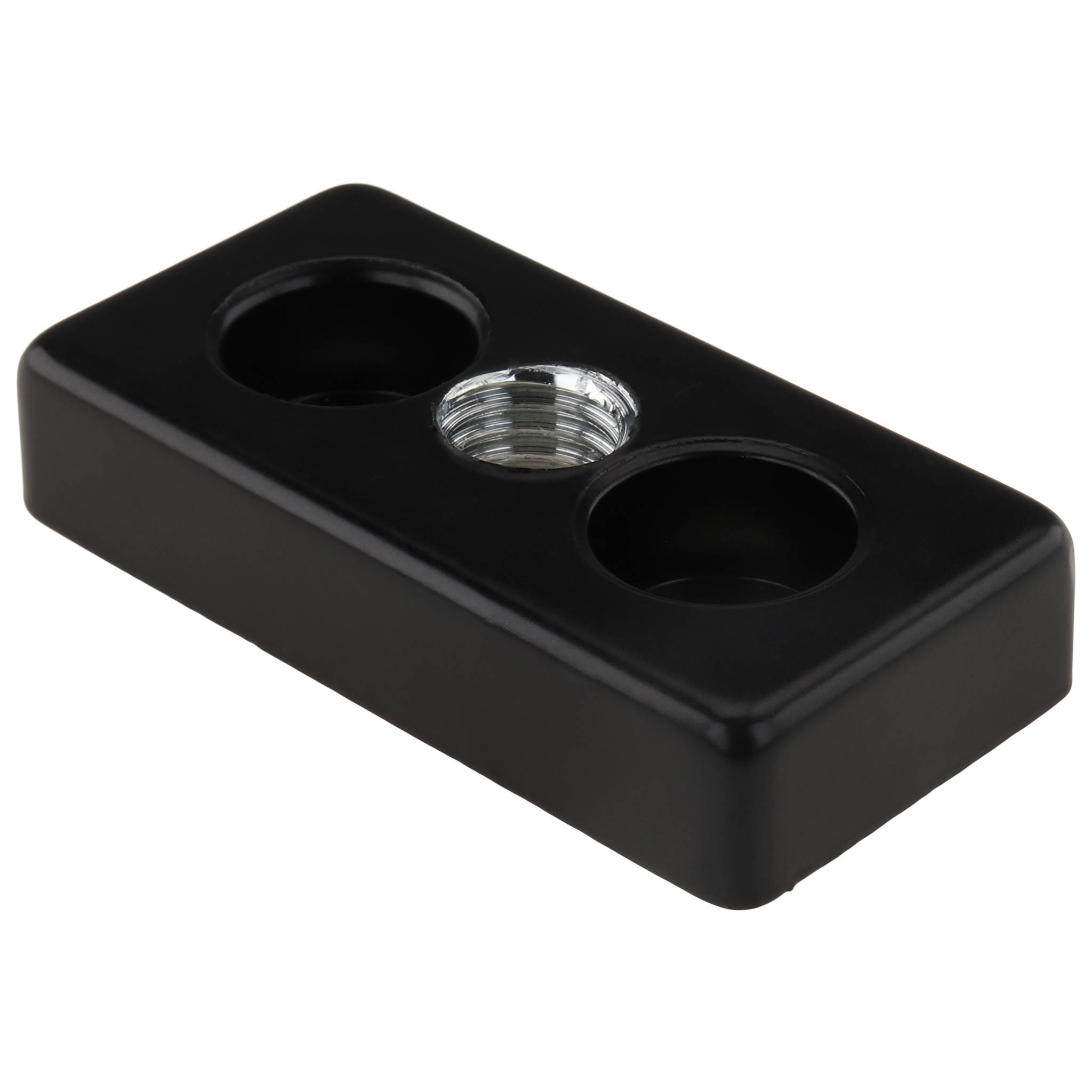 Platte, Transport- und Fußplatte M12, 30x60x12, Zink-Druckguß, pulverbeschichtet, schwarz