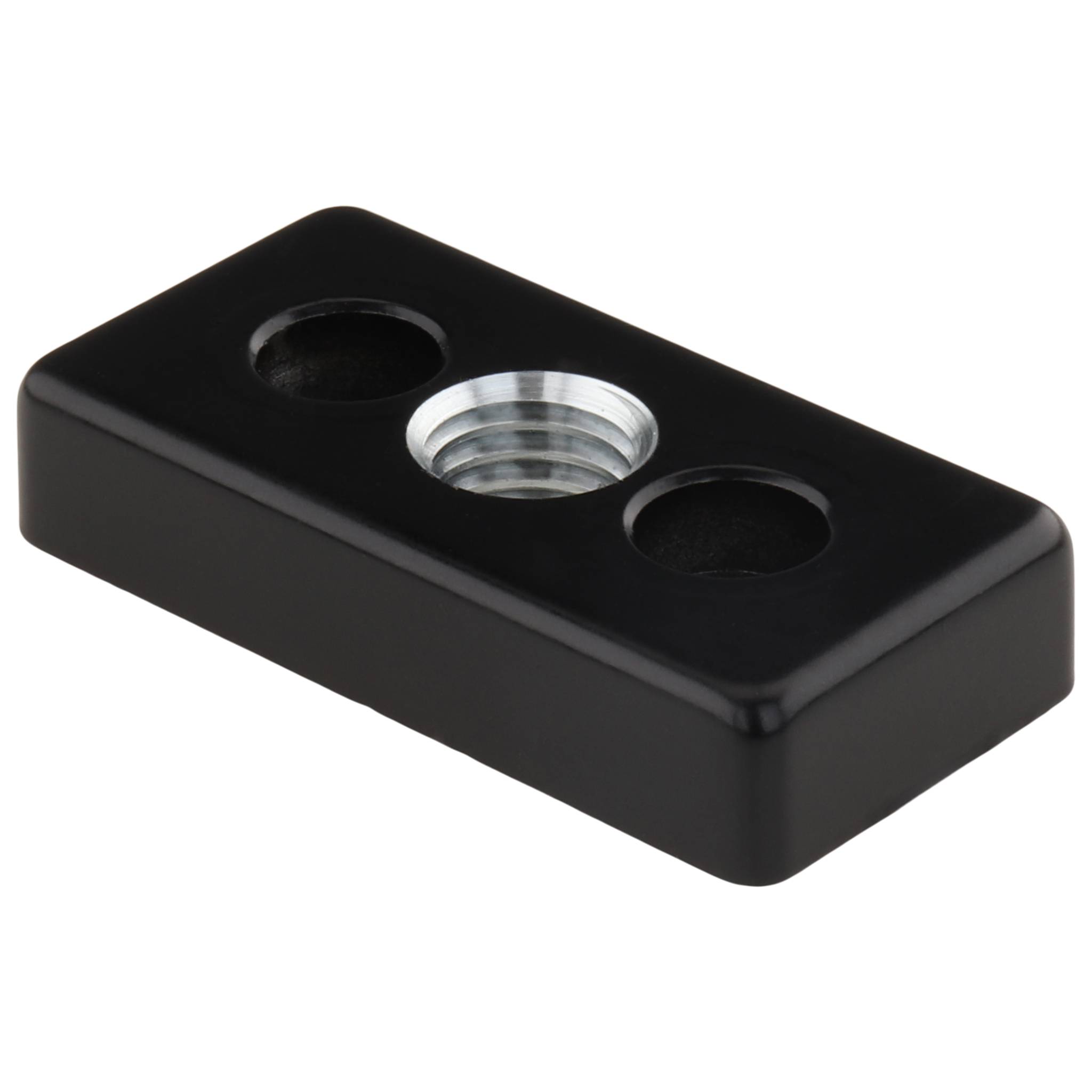 Platte, Transport- und Fußplatte M14, 30x60x12, Zink-Druckguß, pulverbeschichtet, schwarz