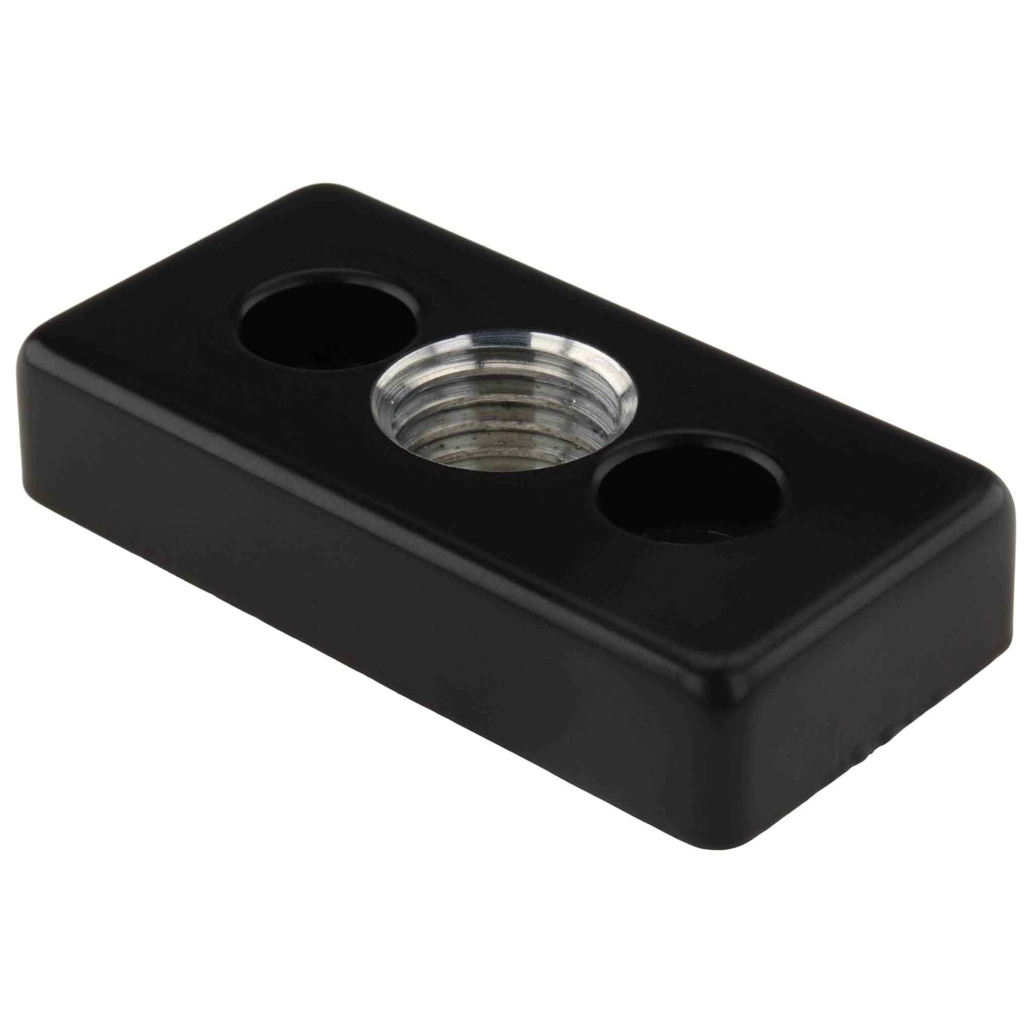 Platte, Transport- und Fußplatte M16, 30x60x12, Zink-Druckguß, pulverbeschichtet, schwarz