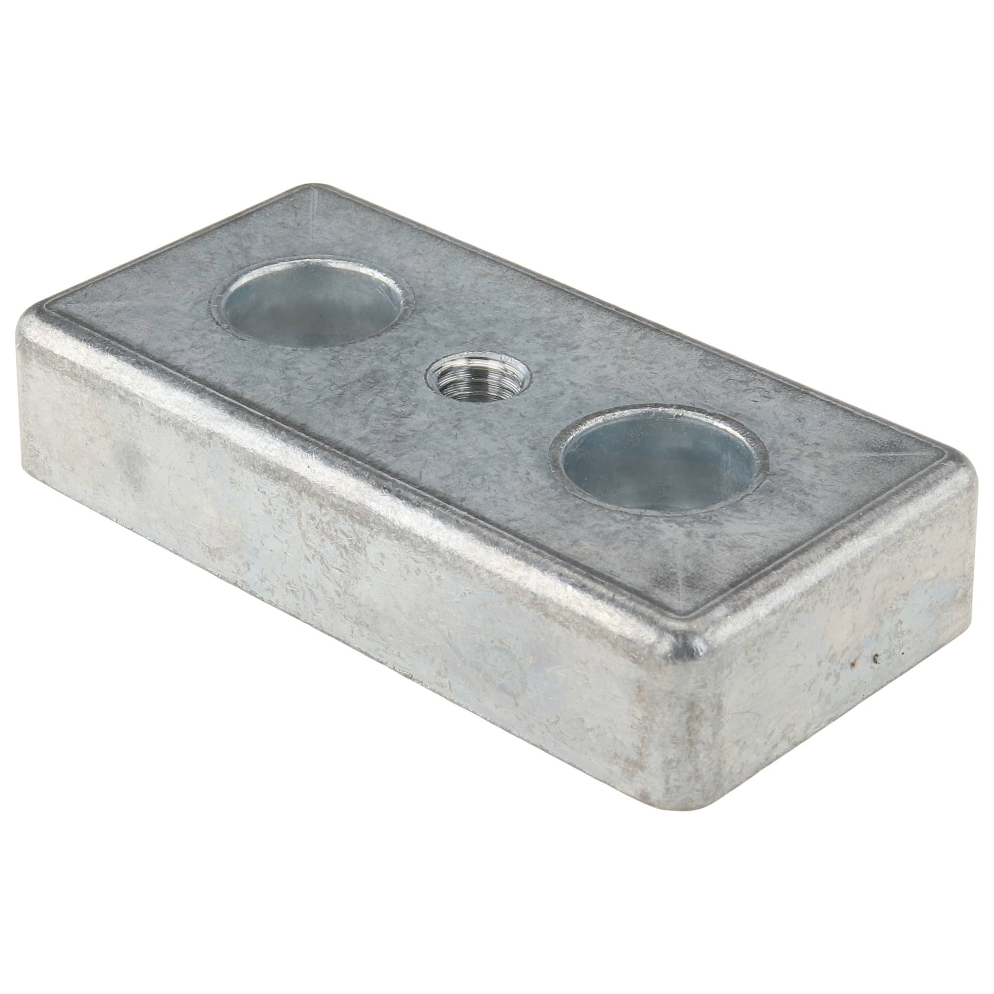 Platte, Transport- und Fußplatte M8, 40x80x16, Zink-Druckguß, blank