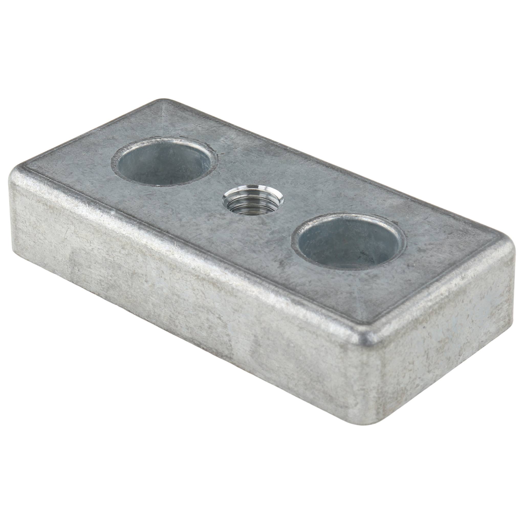 Platte, Transport- und Fußplatte M10, 40x80x16, Zink-Druckguß, blank