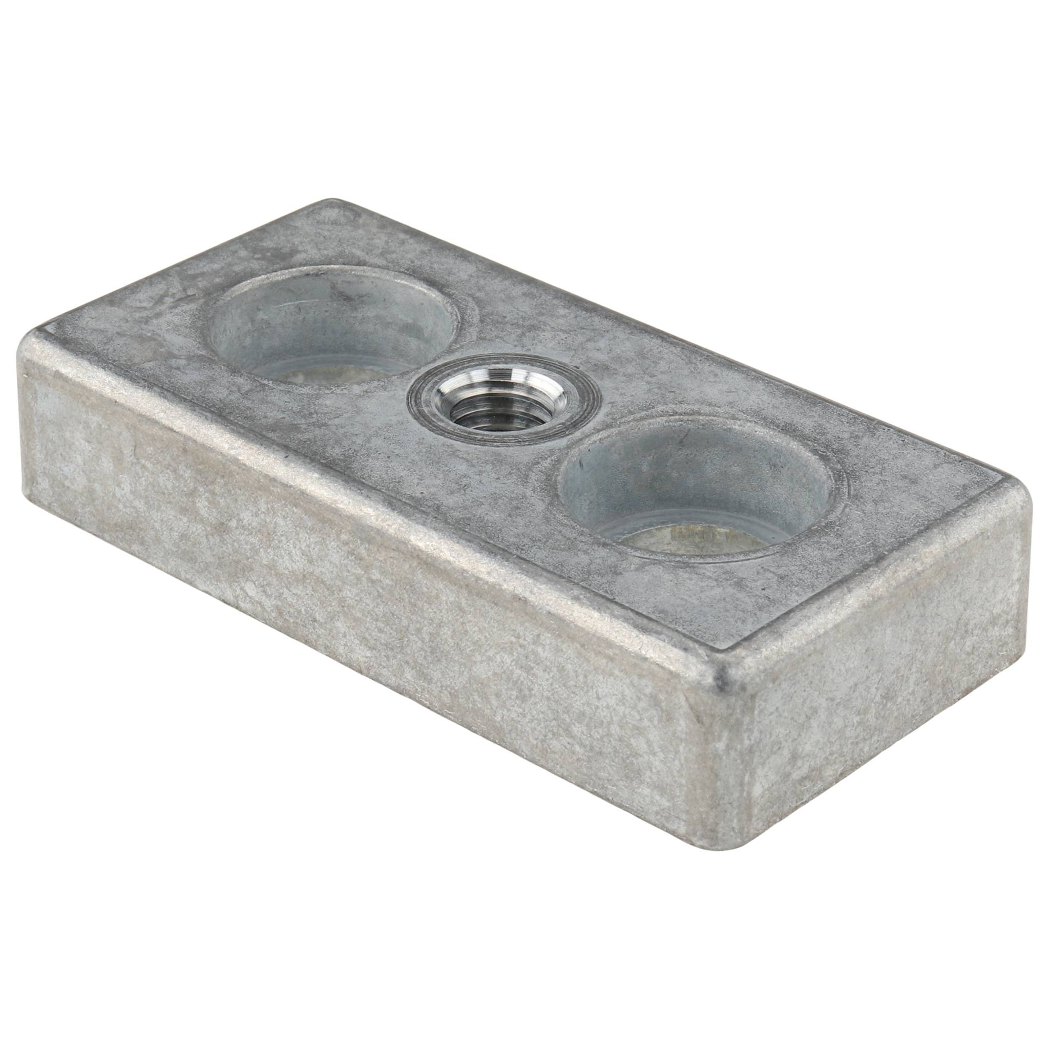 Platte, Transport- und Fußplatte M10, 40x80x16, Zink-Druckguß, blank