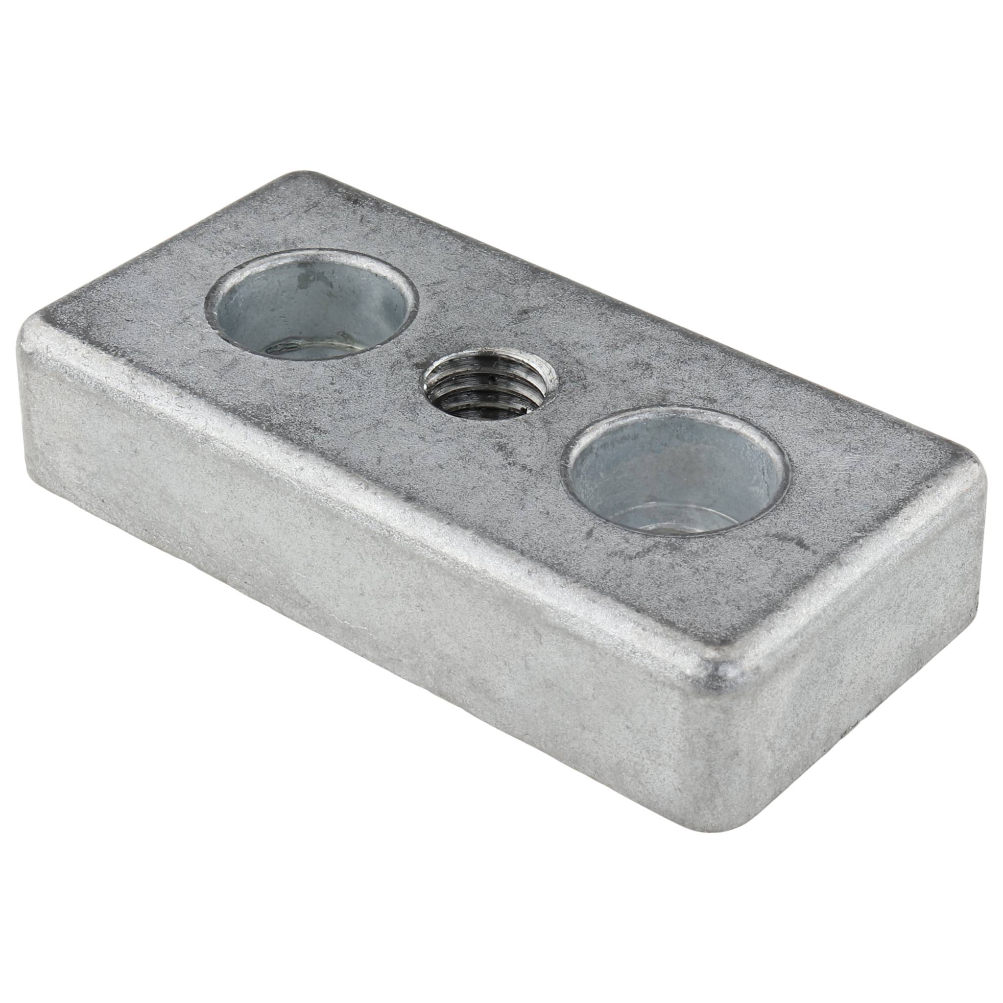 Platte, Transport- und Fußplatte M12, 40x80x16, Zink-Druckguß, blank