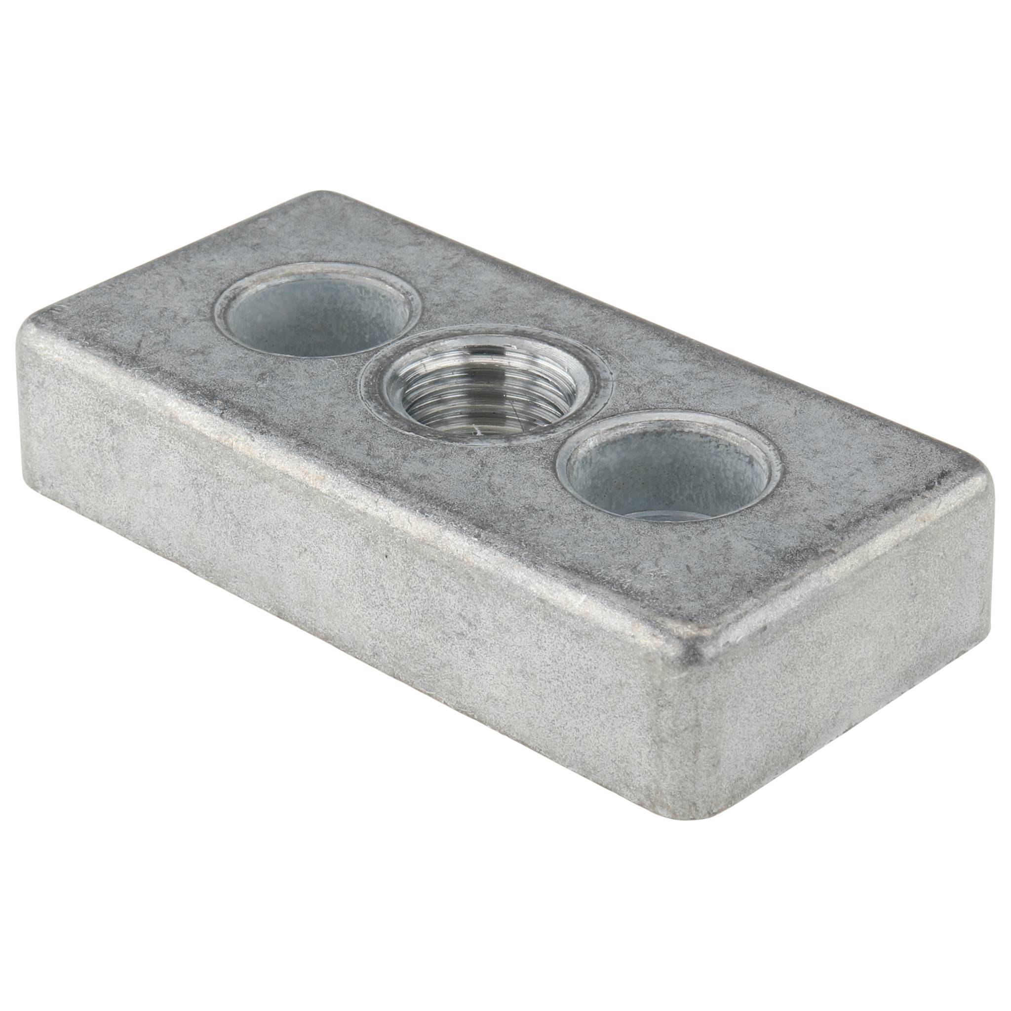 Platte, Transport- und Fußplatte M16, 40x80x16, Zink-Druckguß, blank